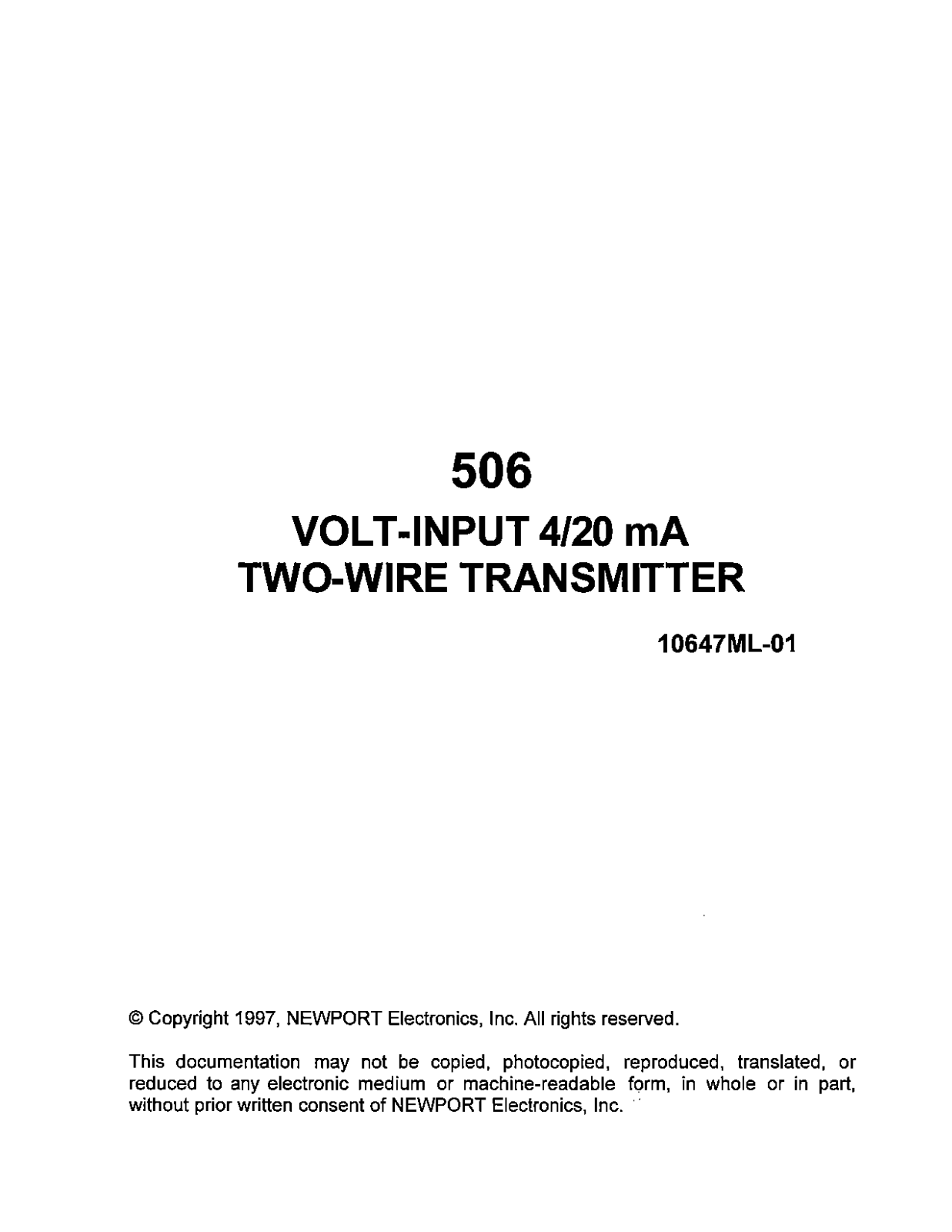 Omega Products TX1506 Installation  Manual