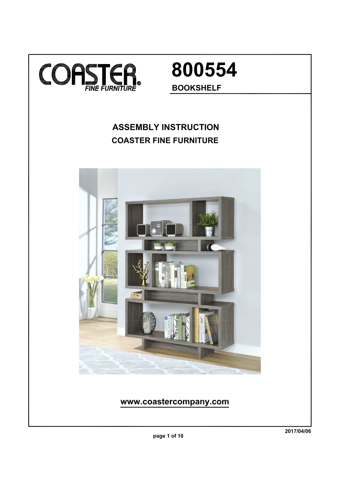 Coaster 800554 Assembly Guide