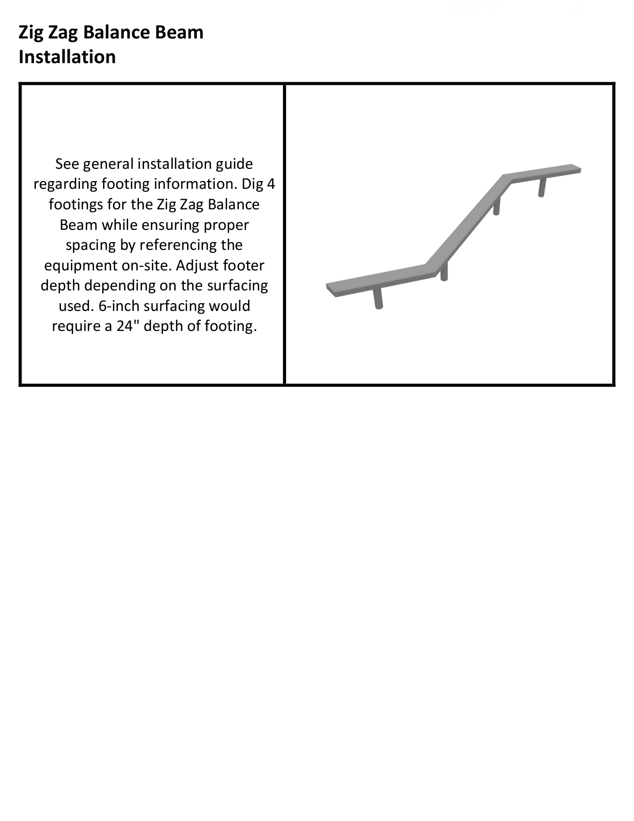 NVB Playgrounds Zig Zag Balance Beam for Kids Installation Instructions - ManualMachine.com