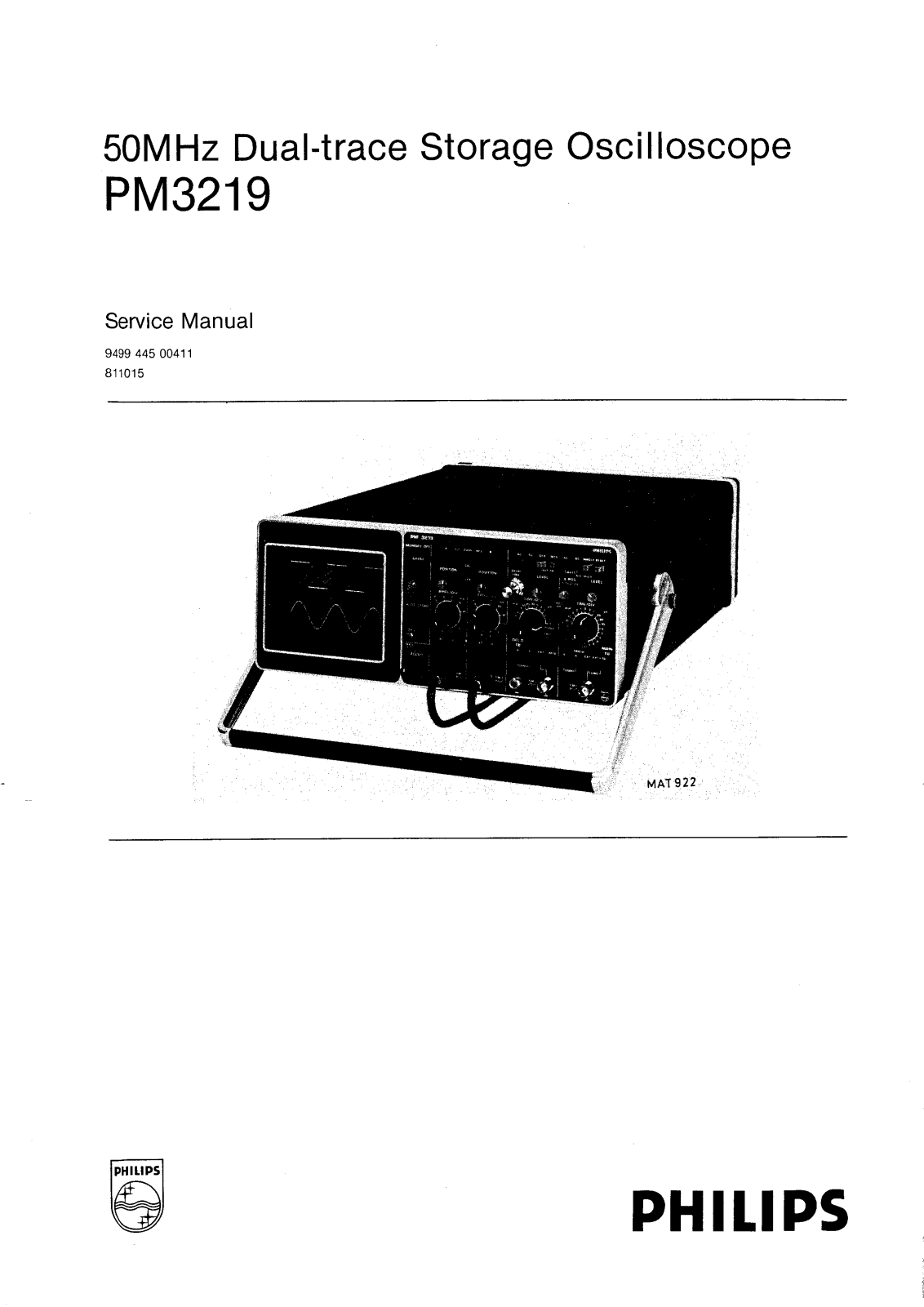 Philips PM-3219 Service Manual