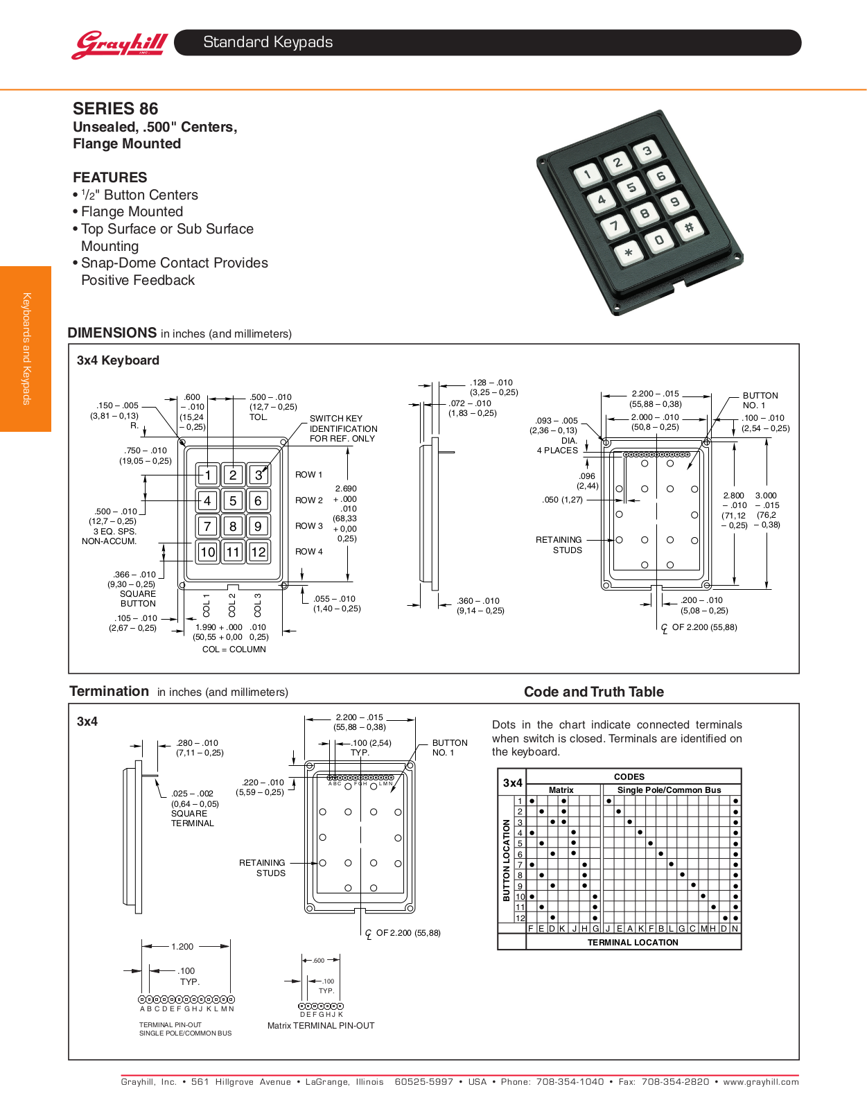 Grayhill Keypads 86 User Manual