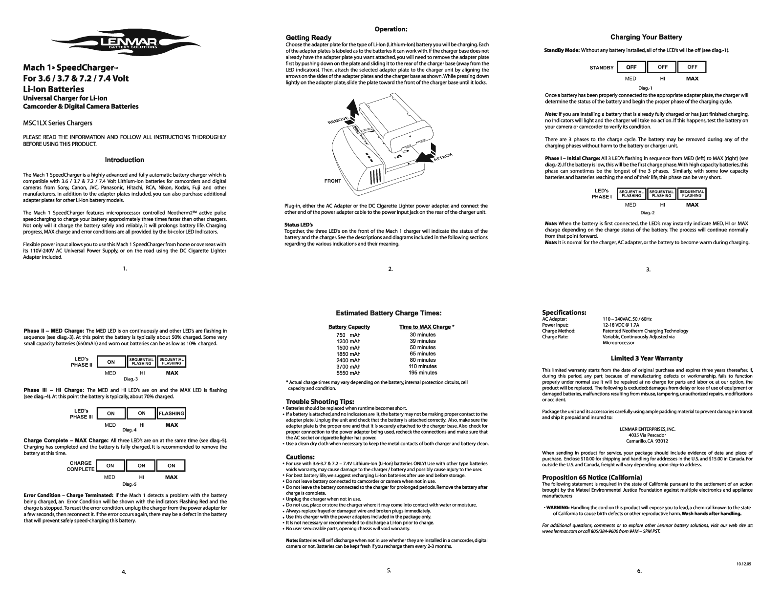 Lenmar Enterprises MSC1LX User Manual