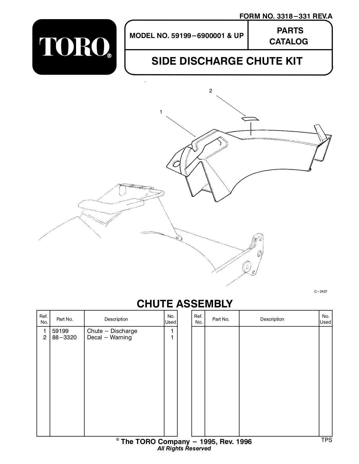 Toro 59199 Parts Catalogue