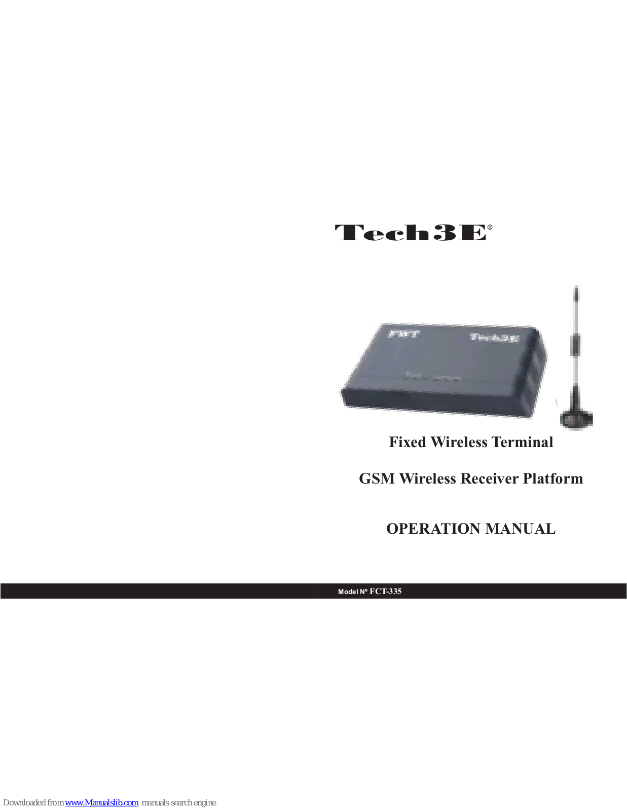 Tech3E FCT-335 Operation Manual - ManualMachine.com