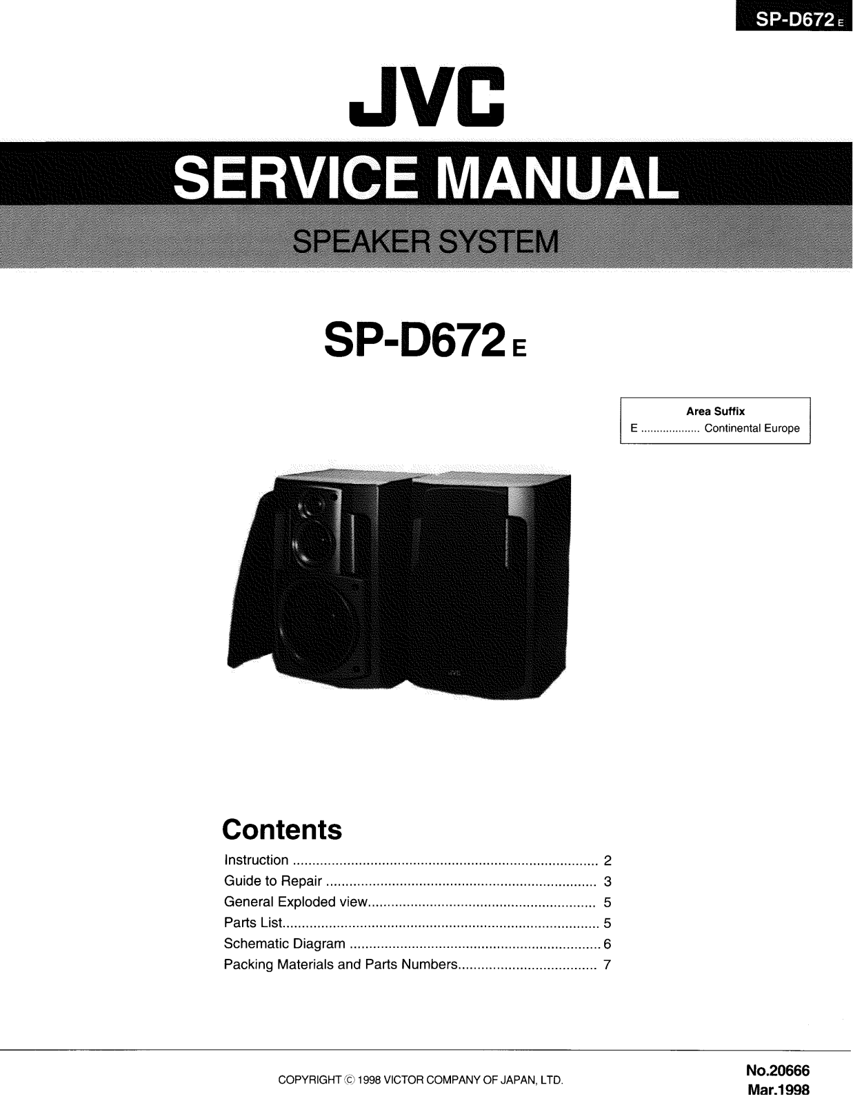 JVC SP-D672E Service Manual