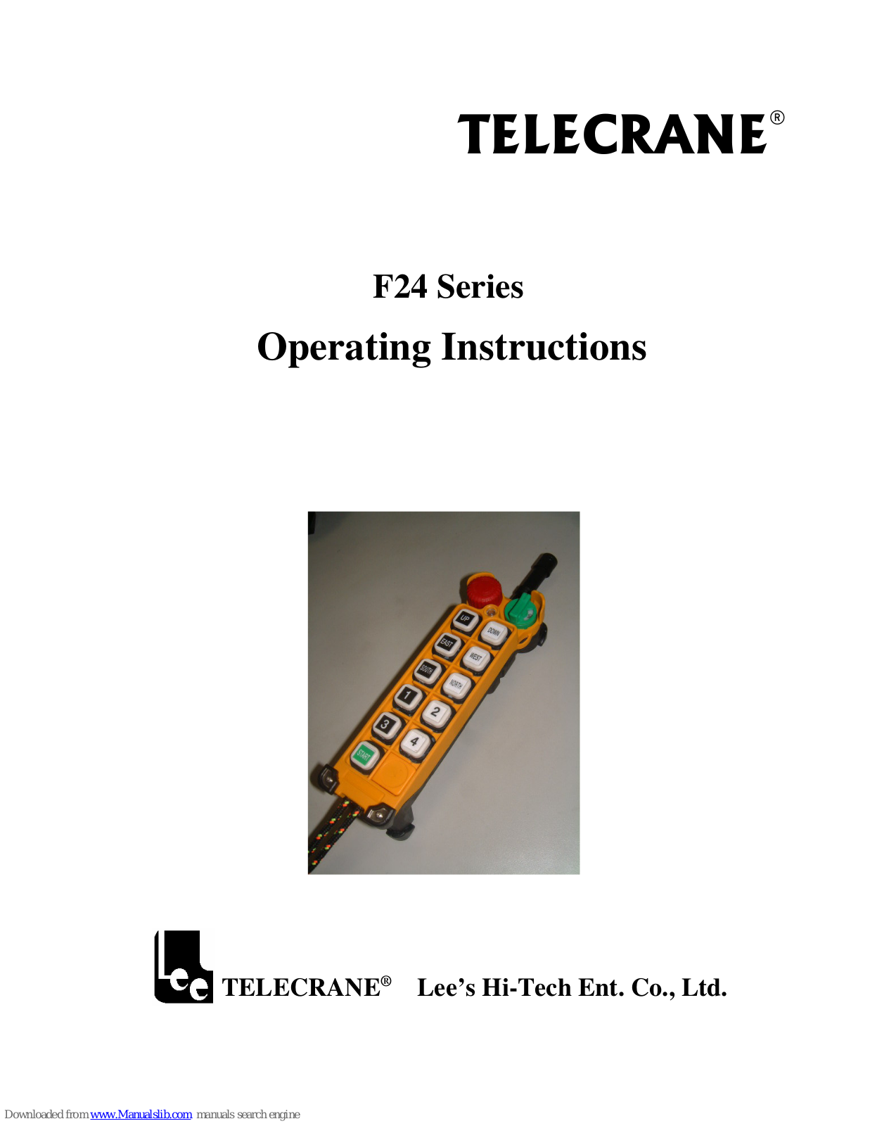 Telecrane F24 Series Operating Instructions Manual