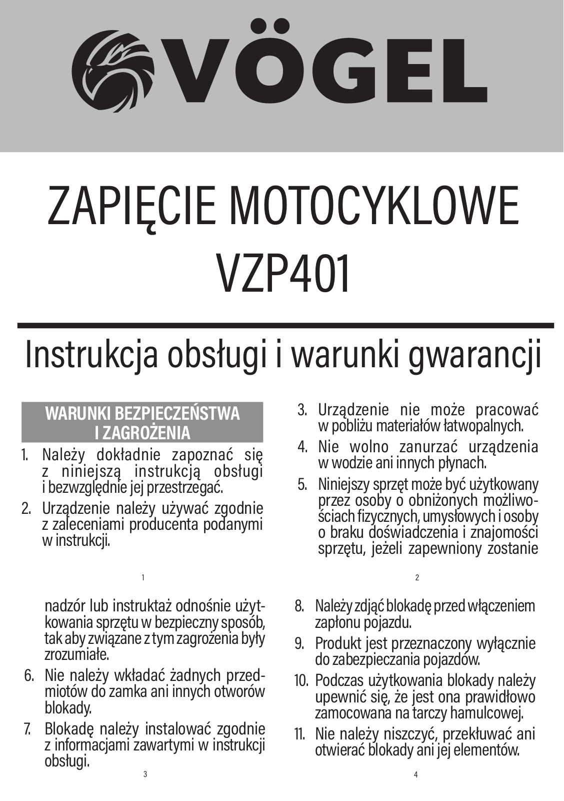 VOGEL VZP401 User guide - ManualMachine.com