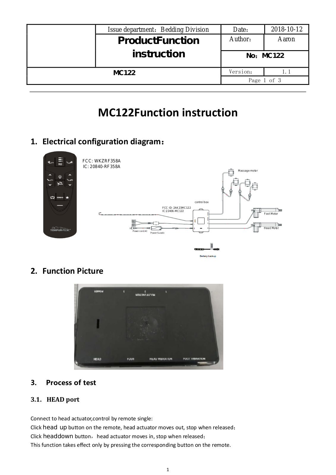 Keeson Technology MC122 User Manual