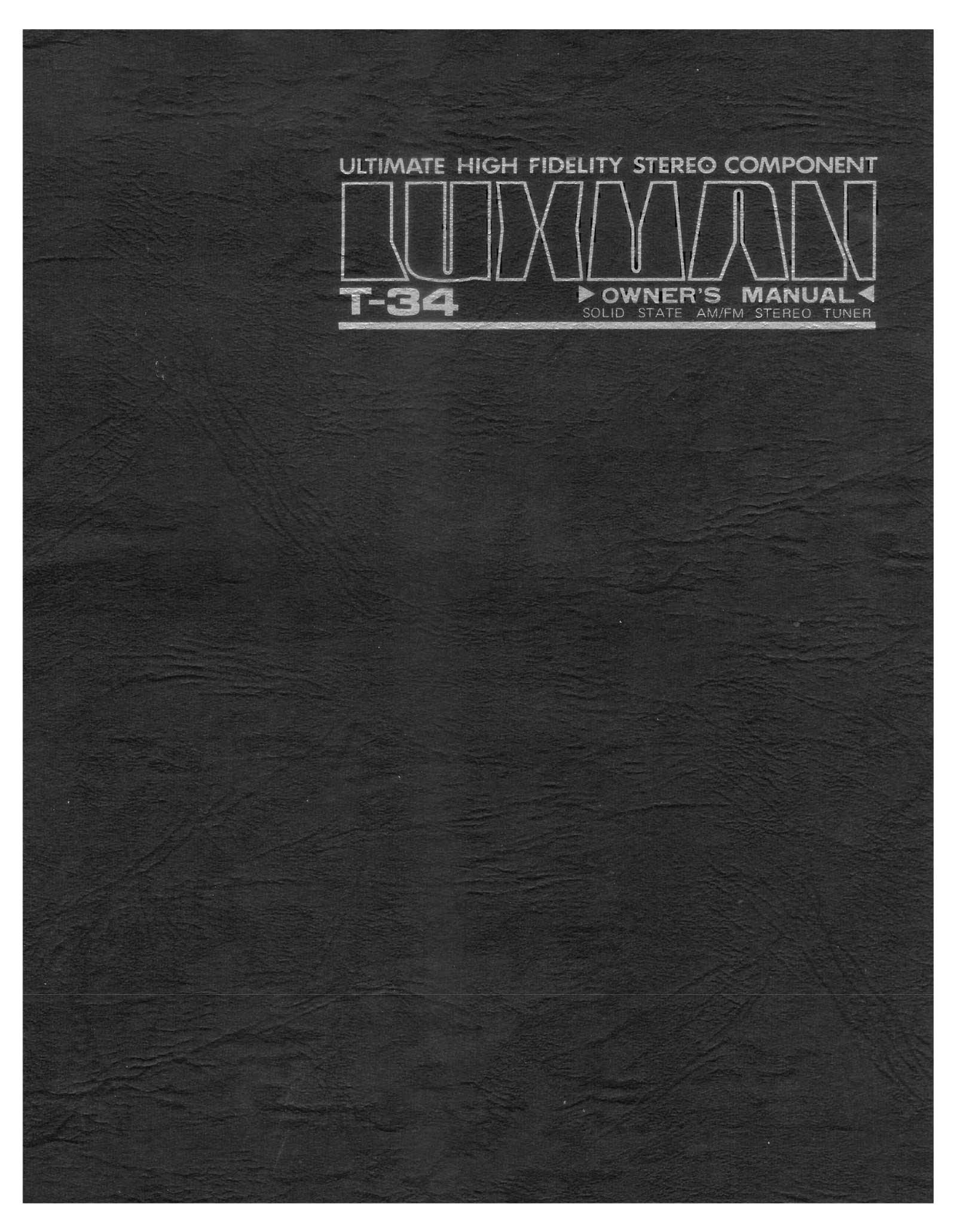 Luxman T-34 Owners Manual