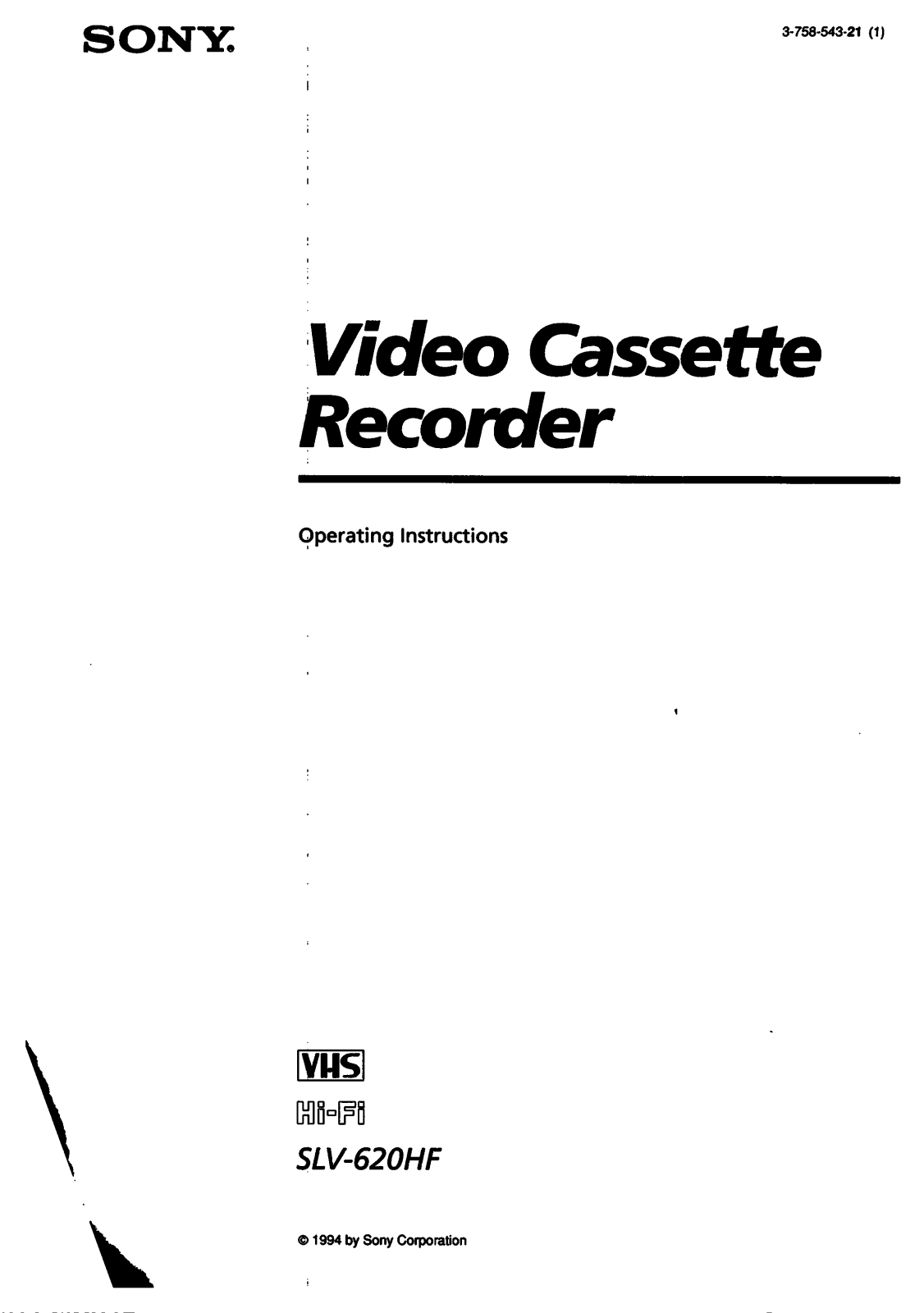 Sony SL-V620HF User Manual