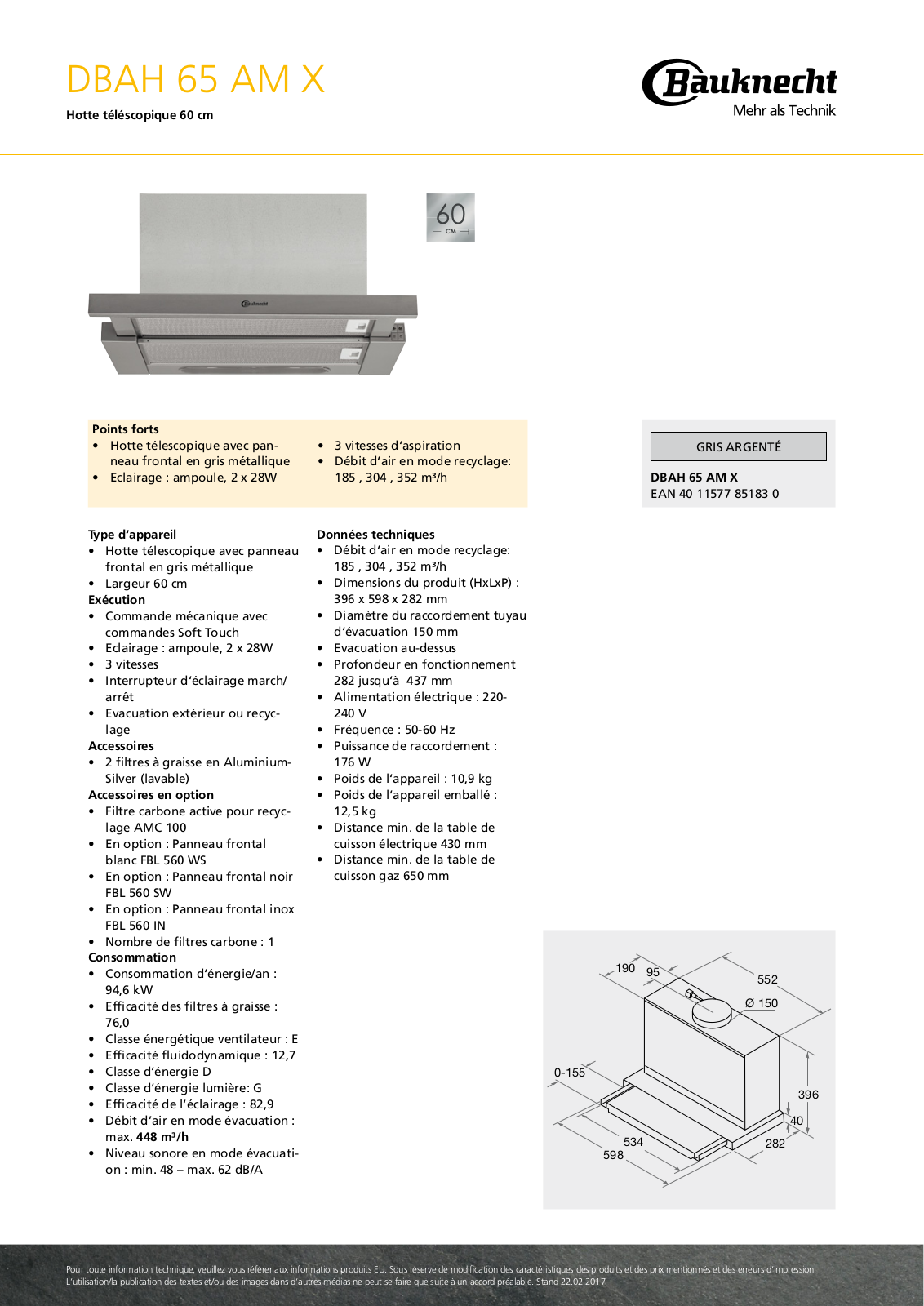 Bauknecht DBAH 65 AM X User Manual