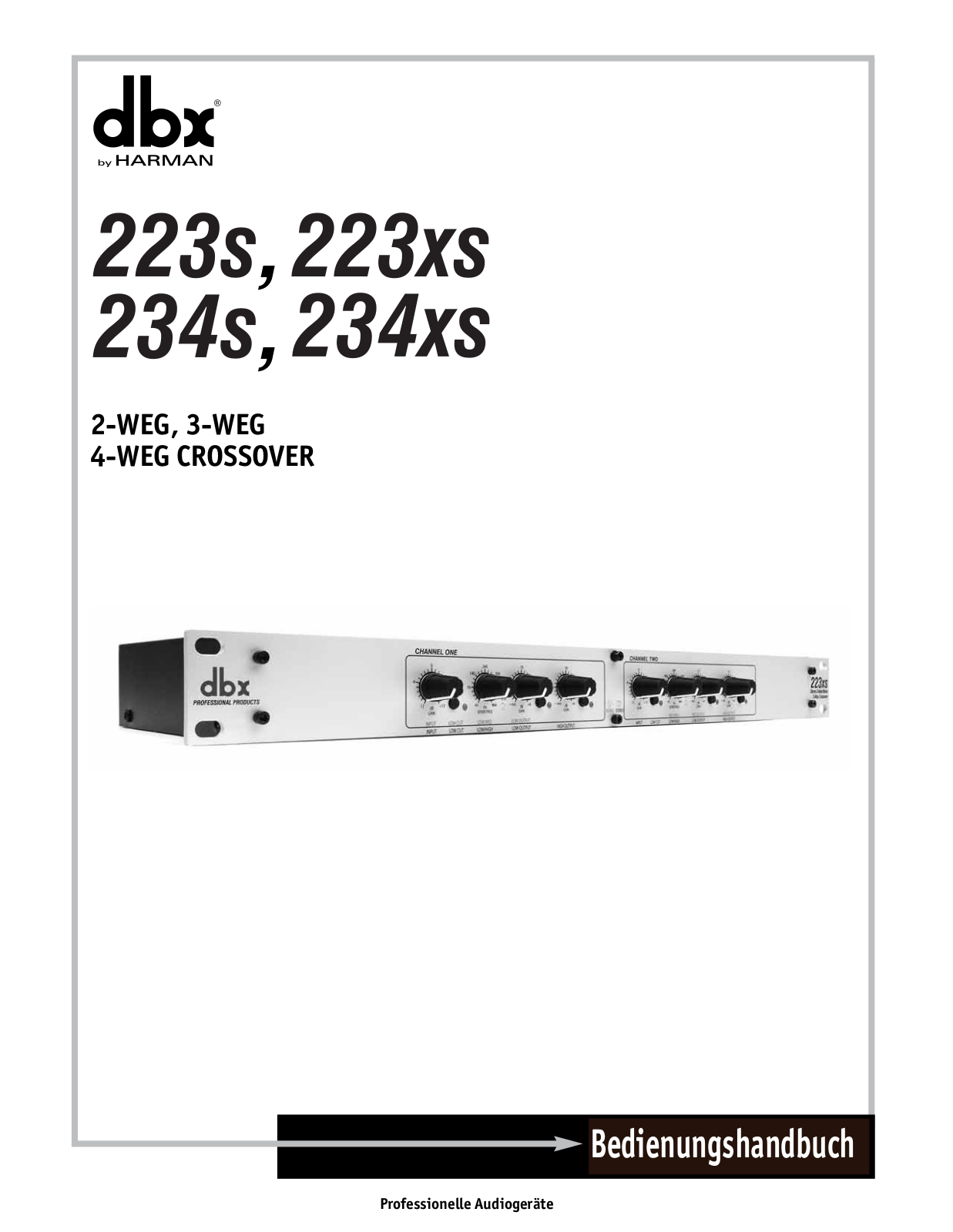 DBX 223s, 223xs, 234s, 234xs User manual