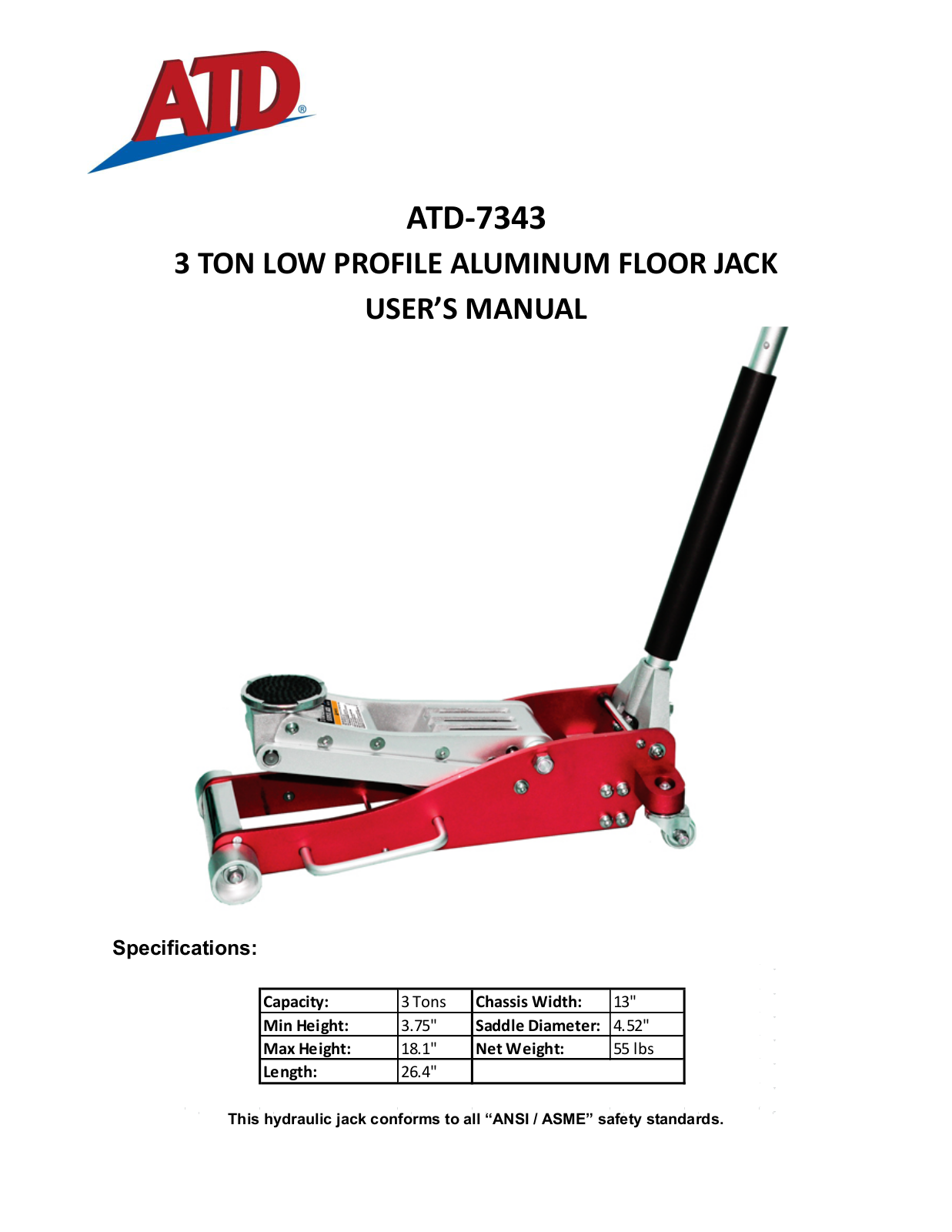 ATD Tools ATD-7343 User Manual