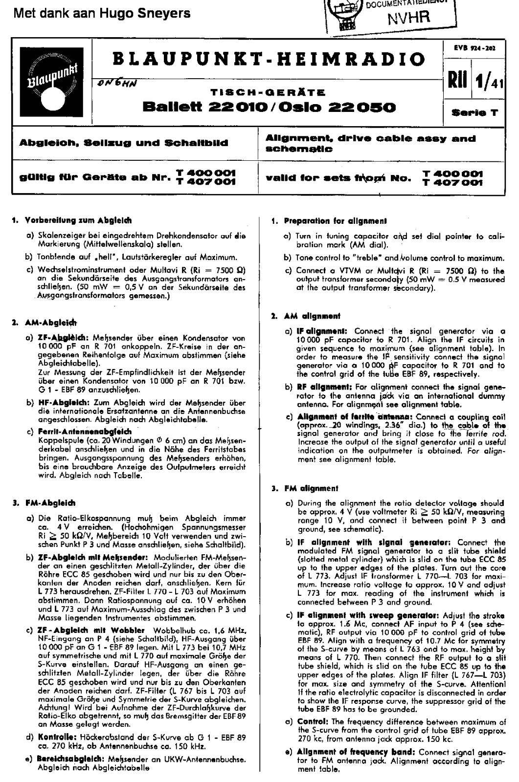 Blaupunkt Oslo-220510 Schematic