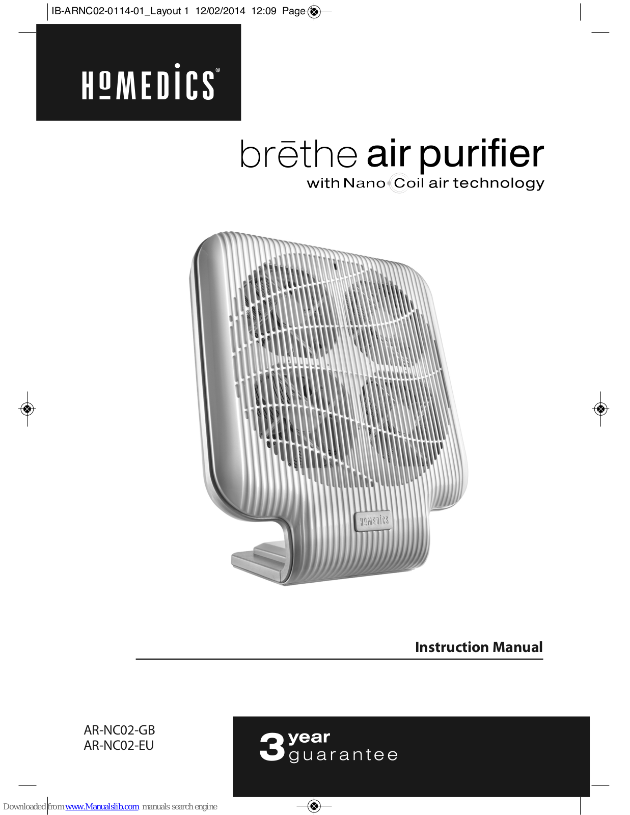 HoMedics AR-NC02-GB, AR-NC02-EU Instruction Manual