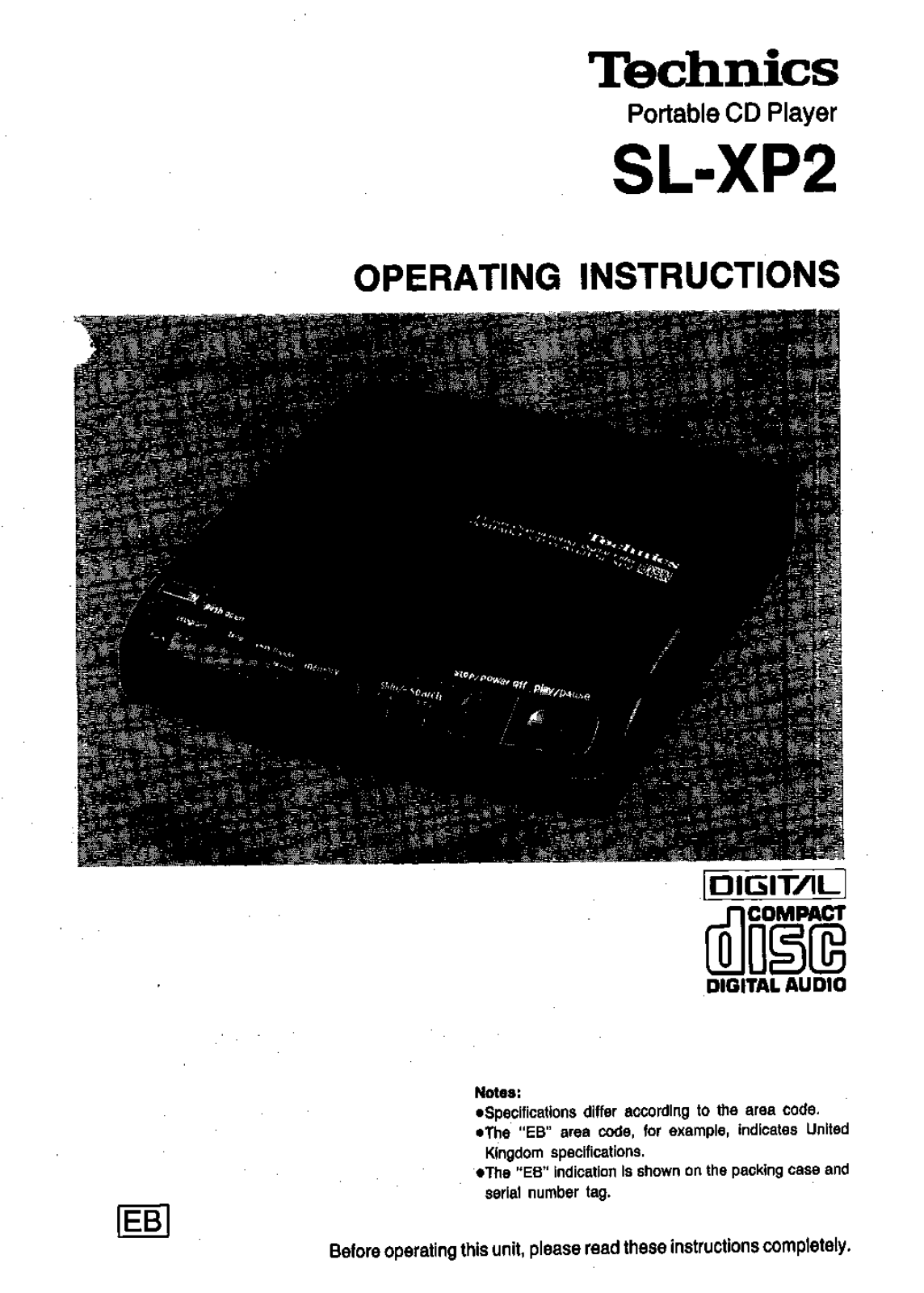 Panasonic SL-XP2 User Manual