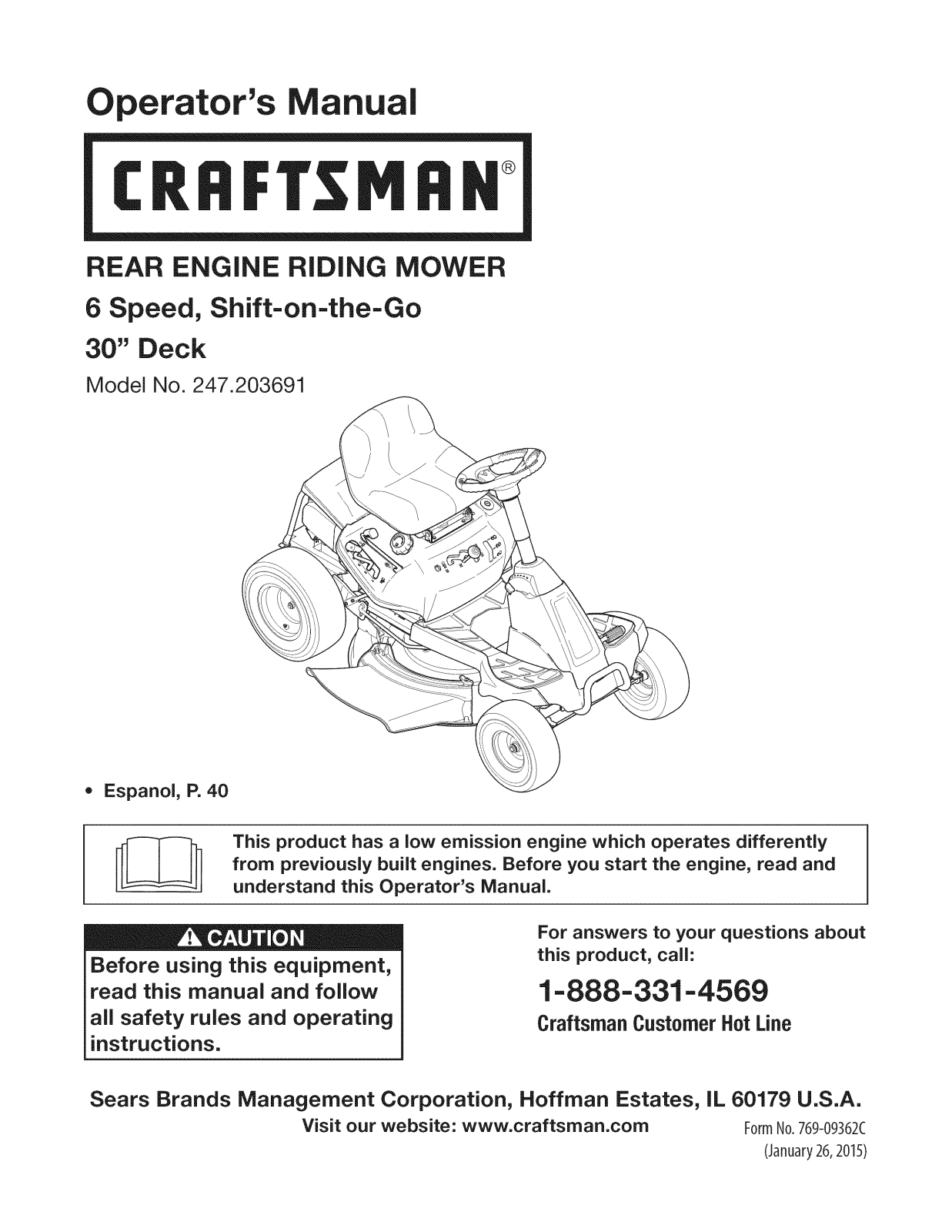 Craftsman 247203691 Owner’s Manual