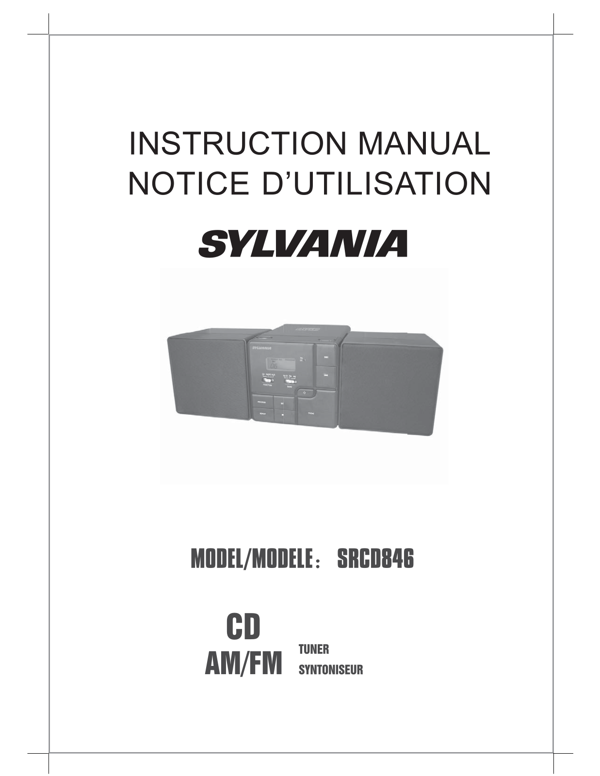 Sylvania SRCD846 User Manual