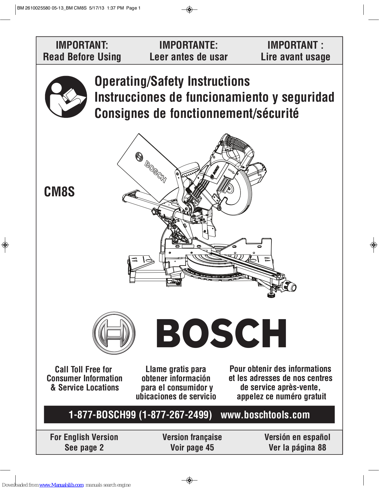 Bosch CM12SD Operating/safety Instructions Manual