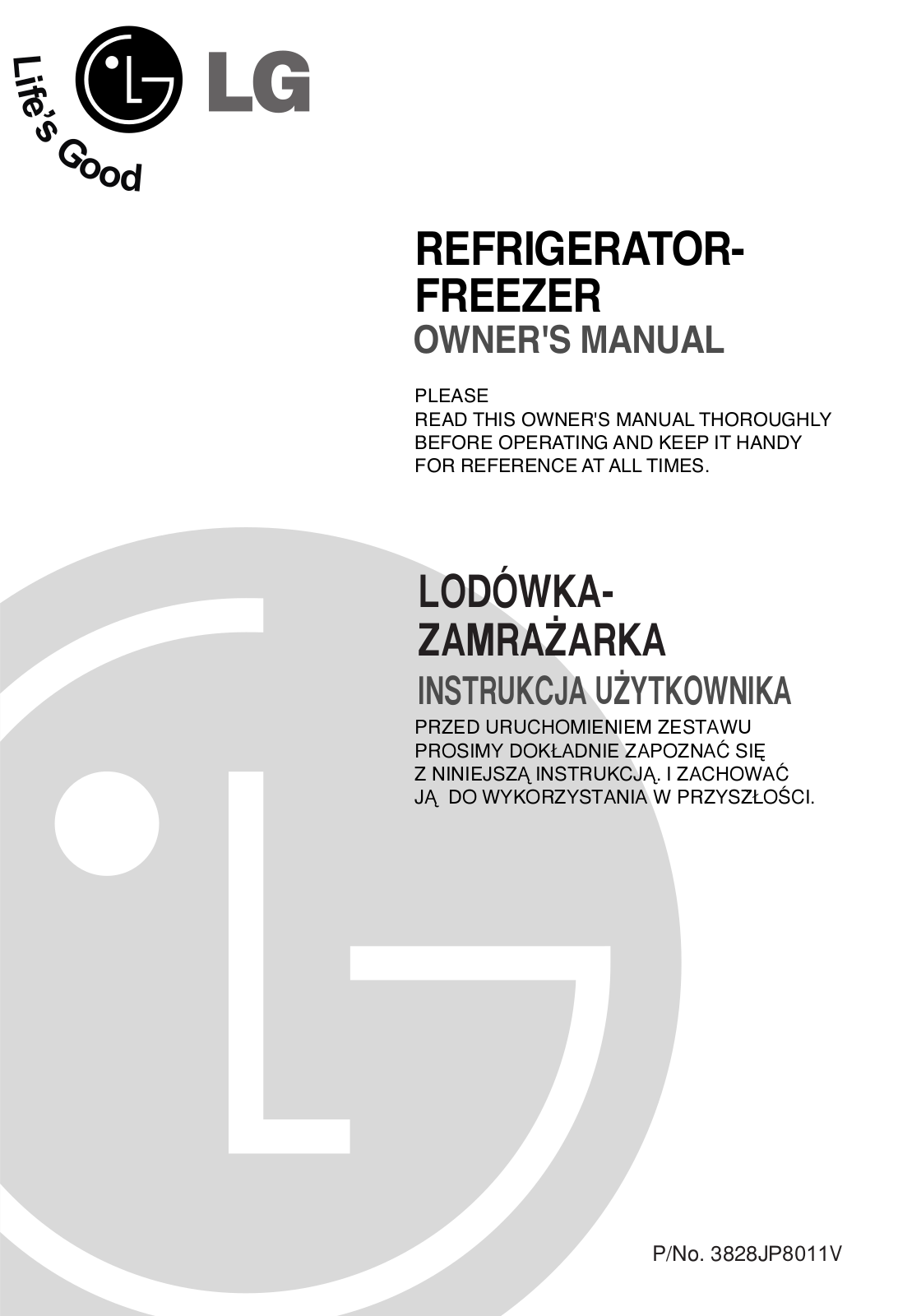 LG GR-U292-RVC, GR-U292-RLC User Manual