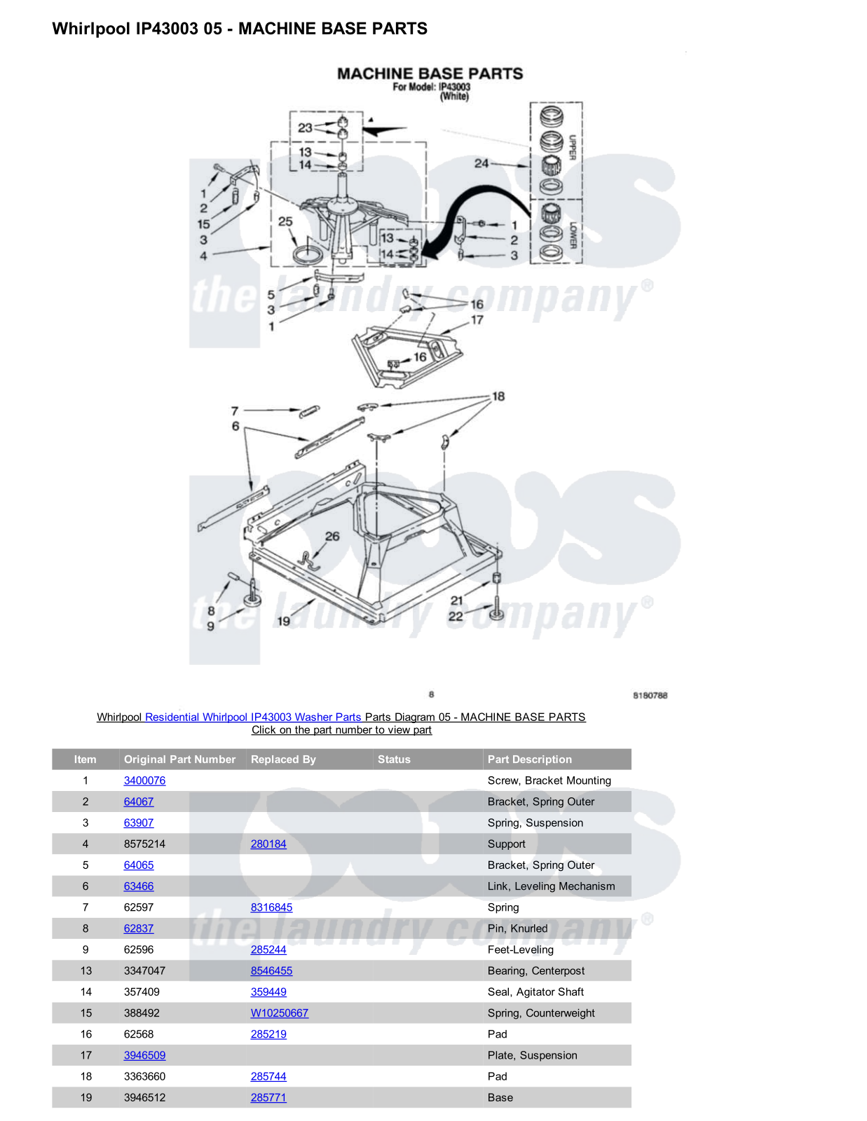 Whirlpool IP43003 Parts Diagram