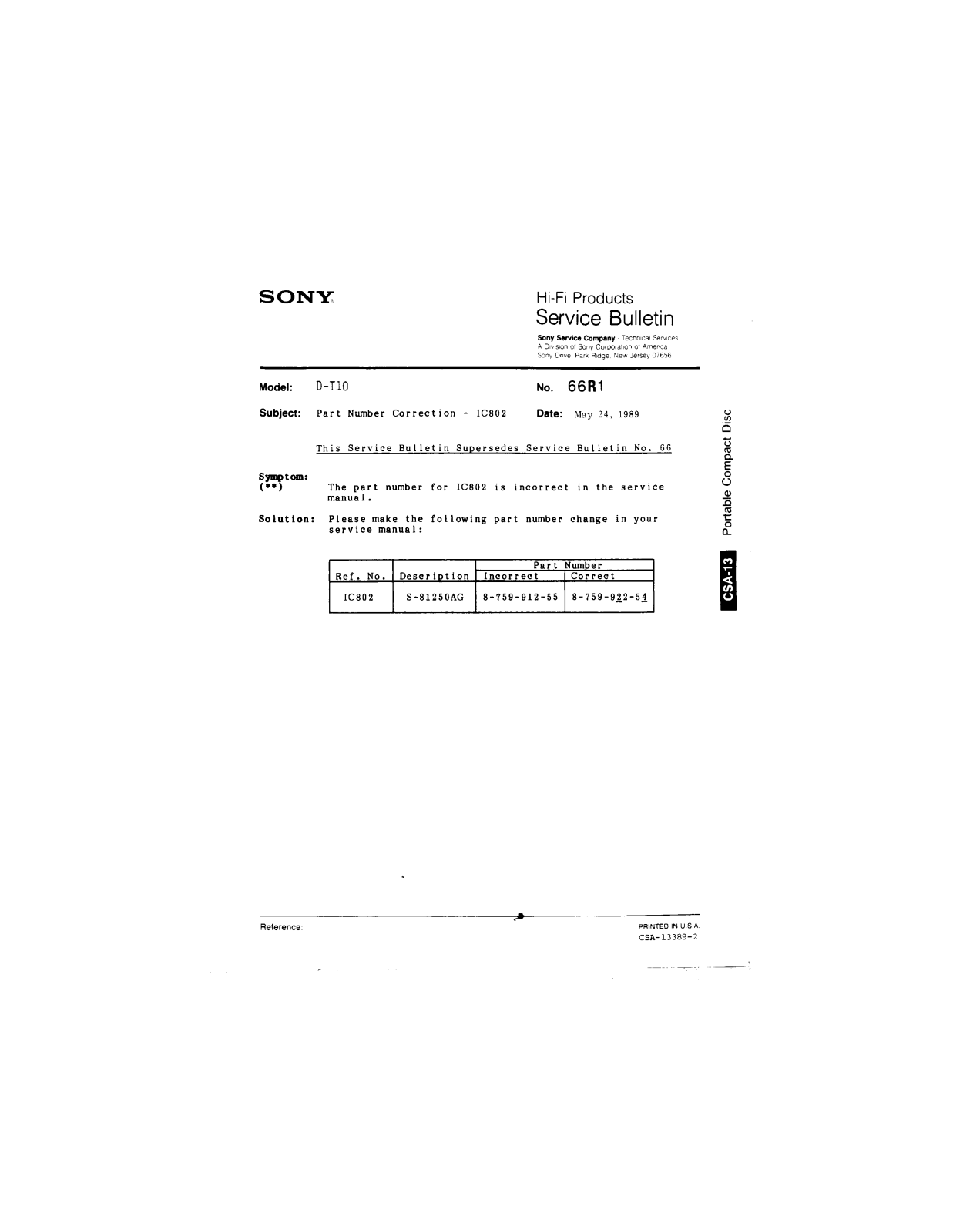 Sony DT10 Service Manual