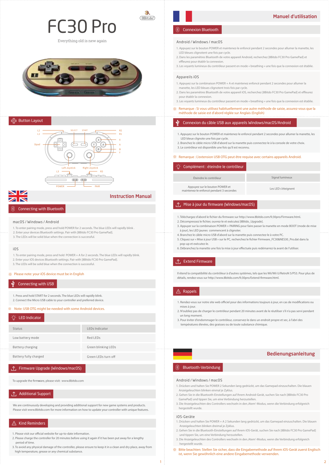 8BitDo FC30 Pro Service Manual