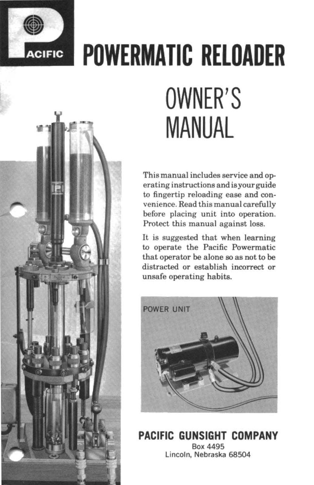 Pacific Powermatic Owners Manual