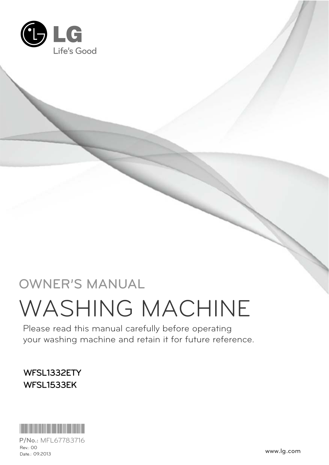 LG WFSL1533EK Owner's manual