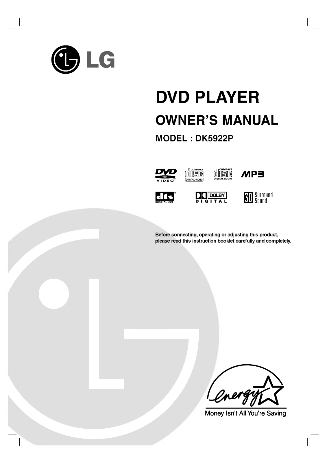 LG DK5922P User Manual
