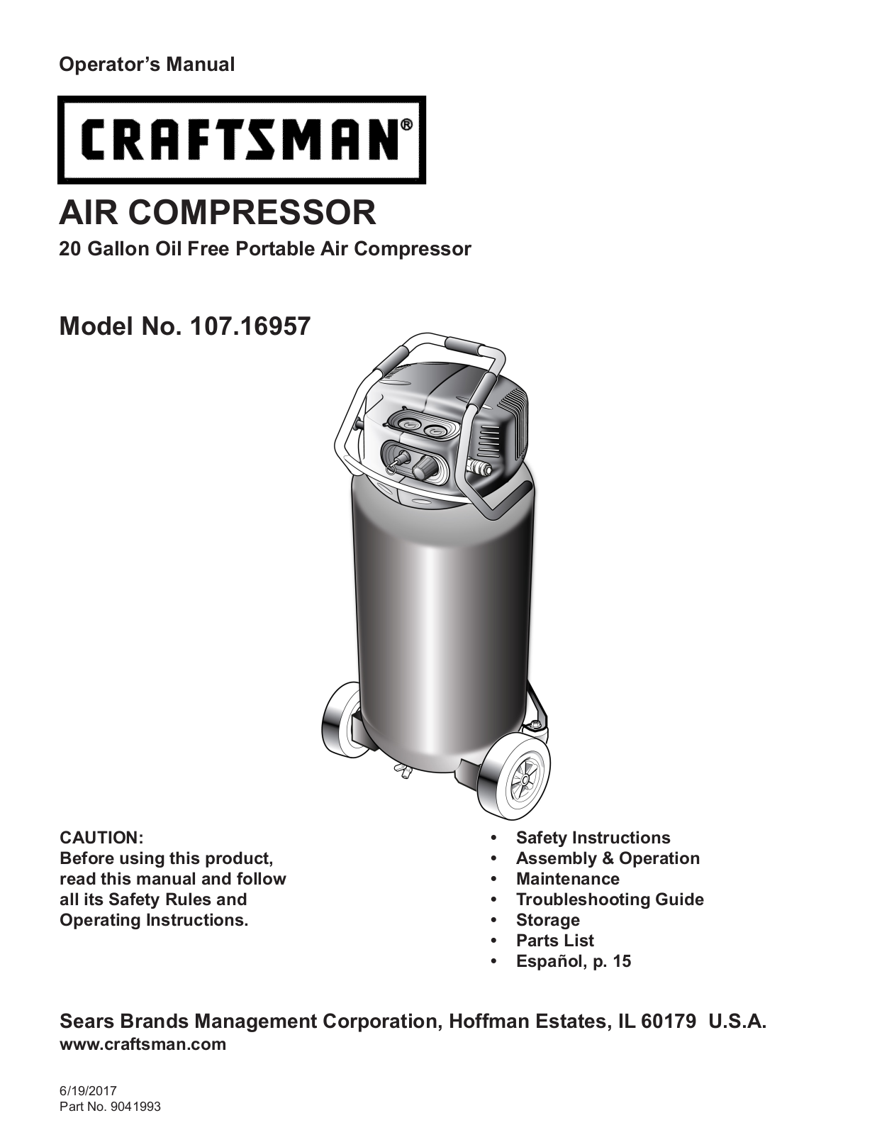 Craftsman 16957, 10716957 Owner’s Manual