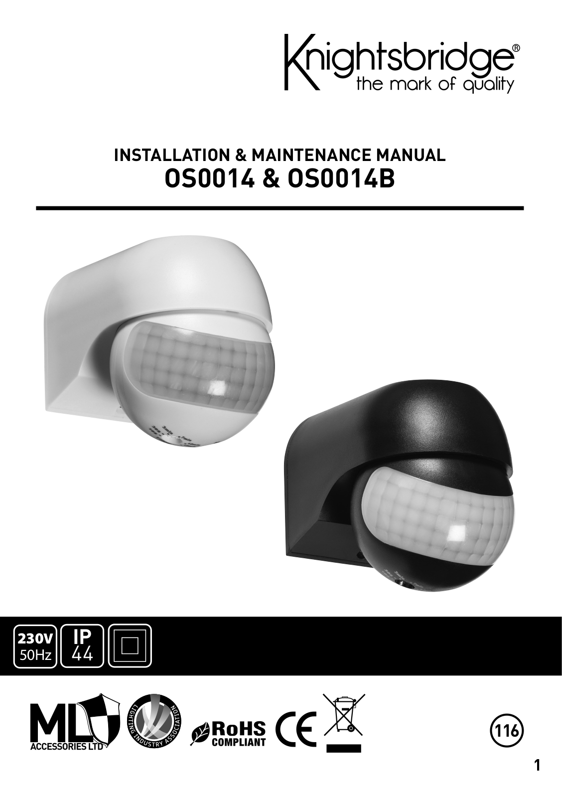 Knightsbridge OS0014B, OS0014 Installation Instructions - ManualMachine.com