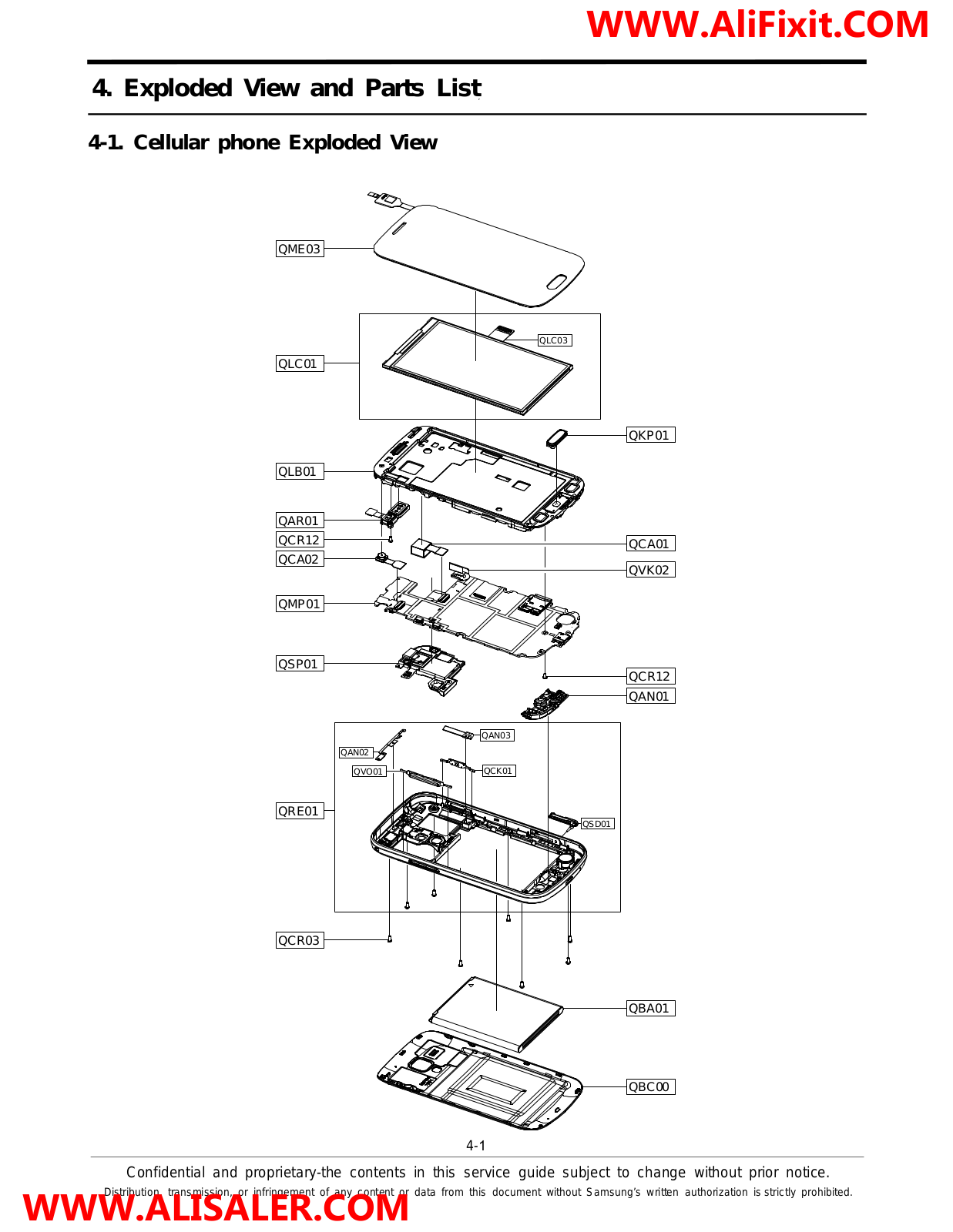 Samsung GALAXY S DUOS, GT-S756 Exploded view and parts list