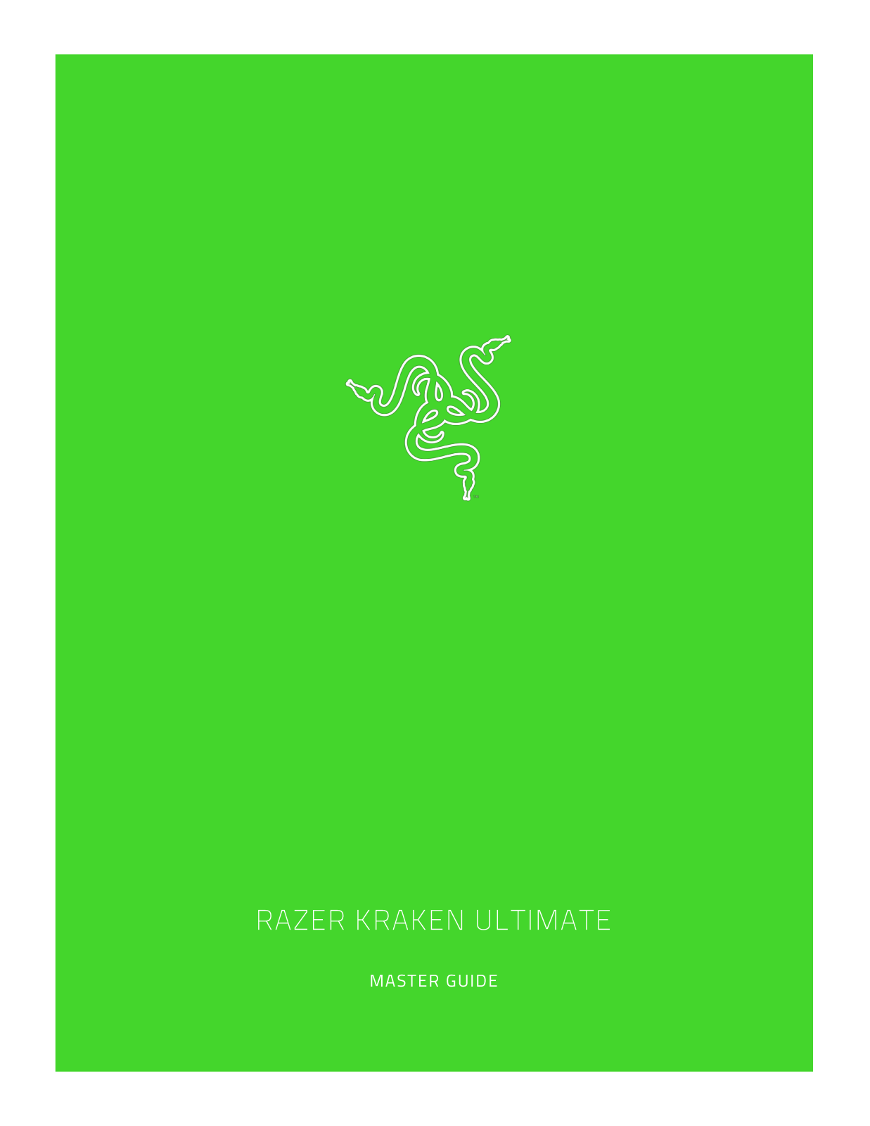 Razer Kraken Ultimate User Manual