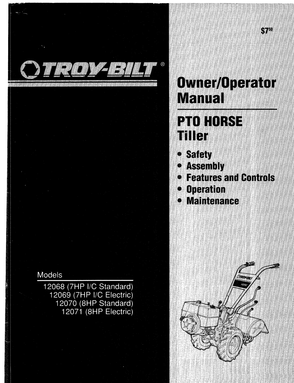 Troy-Bilt 12070-8HP, 12071-8HP User Manual