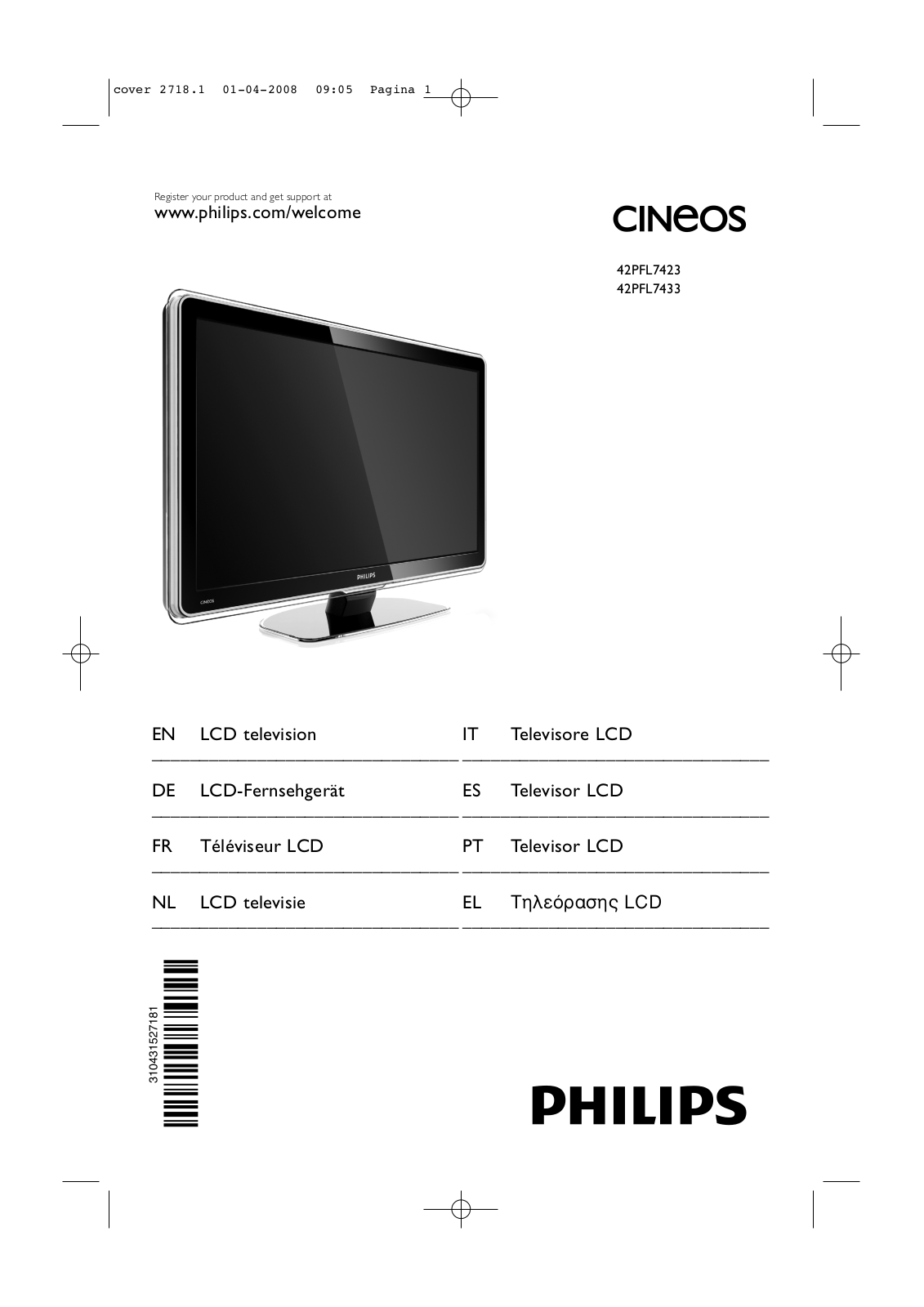 PHILIPS 42PFL7423H, 42PFL7423D, 42PFL7433D User Manual