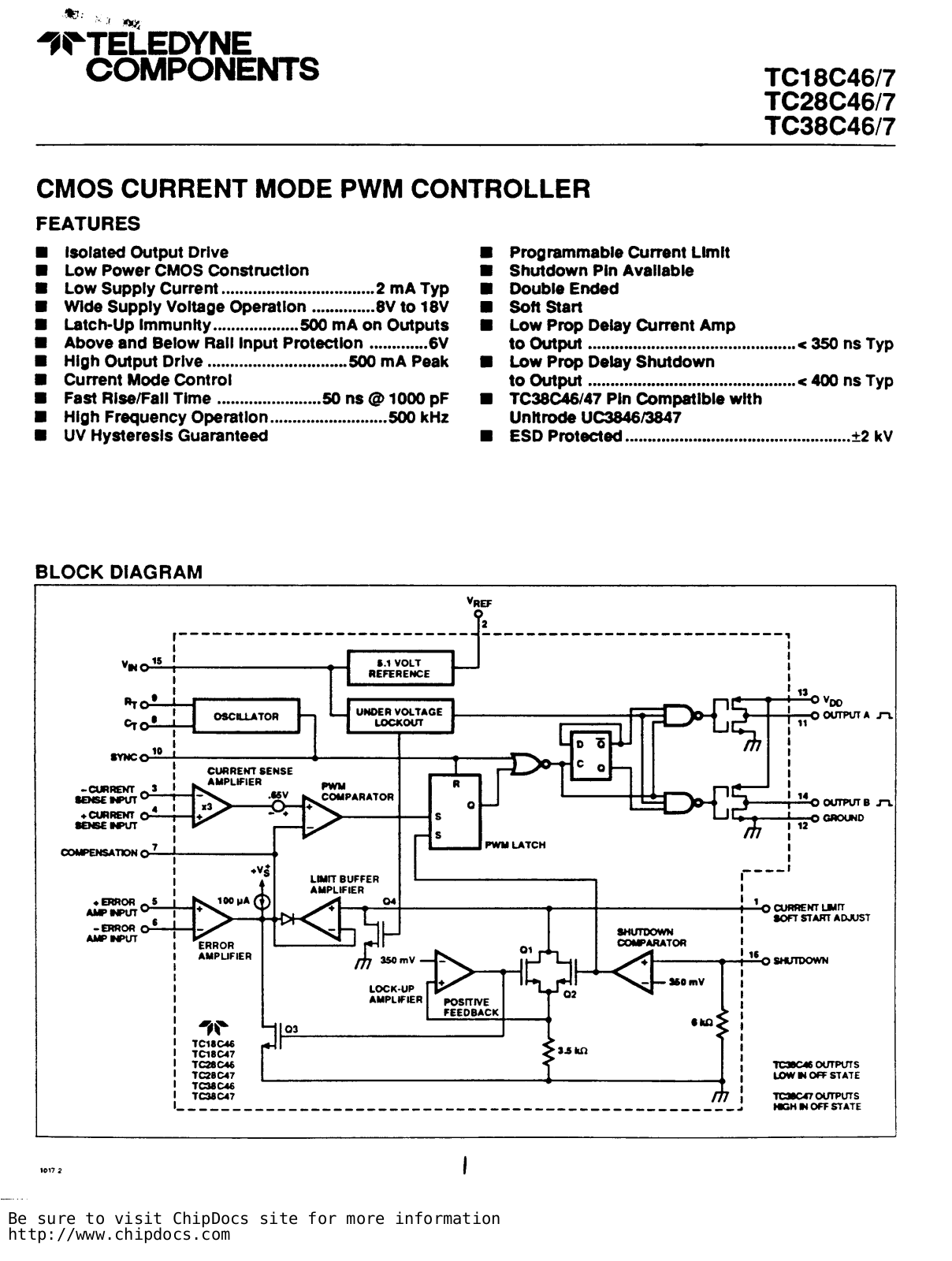 TelCom Semiconductor Inc TC38C47CPE, TC38C47COE, TC38C46COE, TC38C46CPE, TC28C47EPE Datasheet