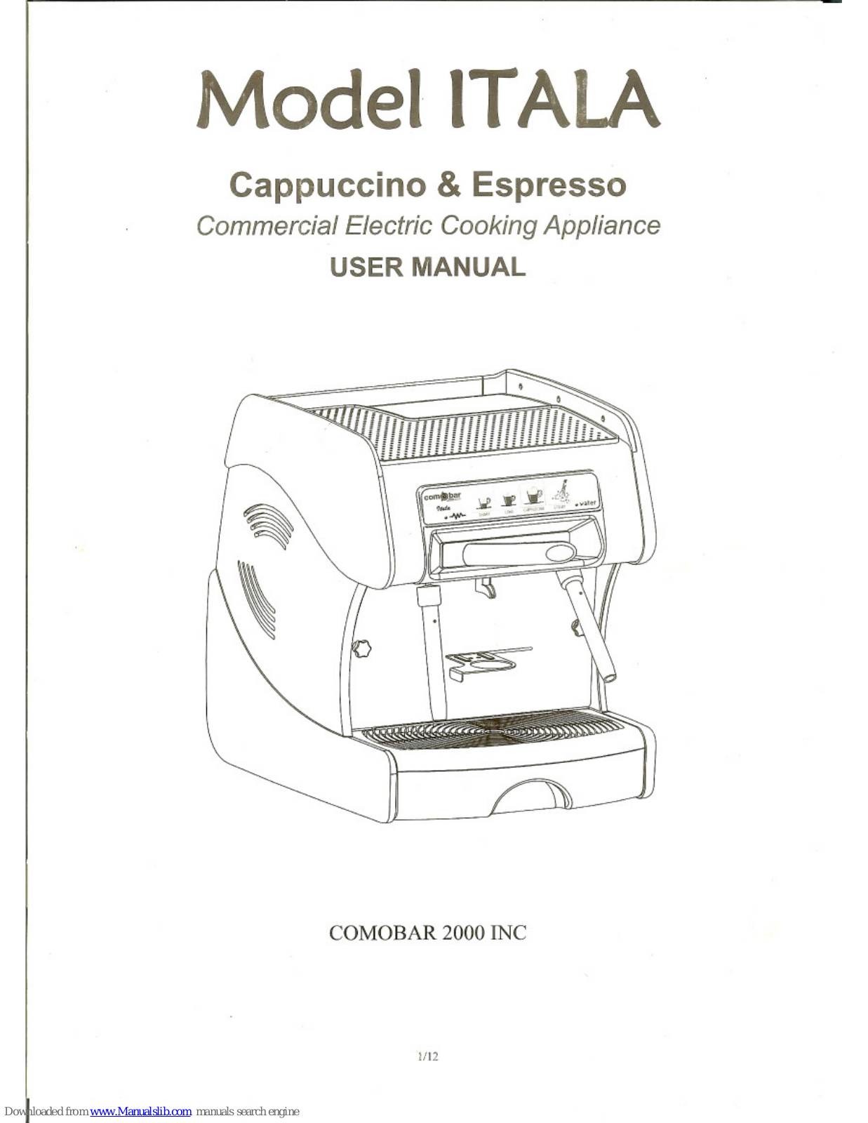 Comobar Itala User Manual