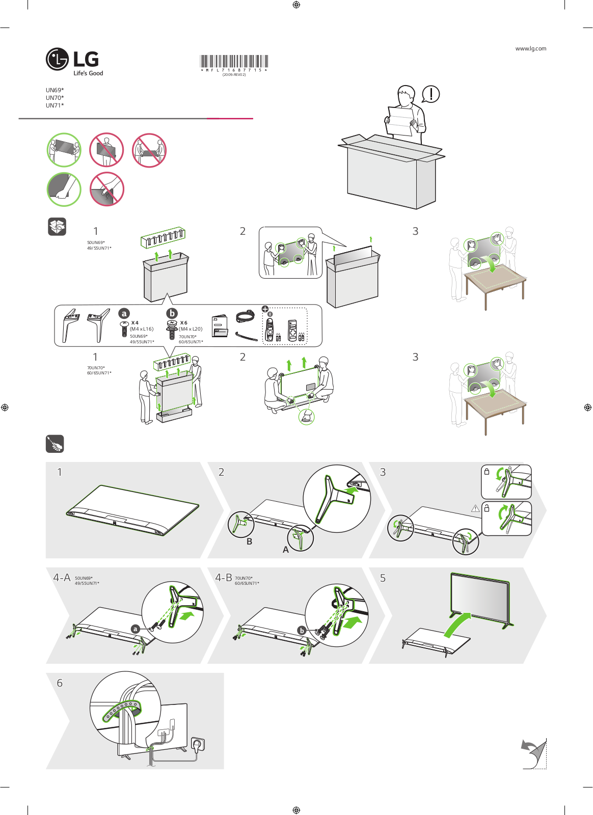 LG 55UN7100PVA, 60UN7100PVA Quick Setup Guide