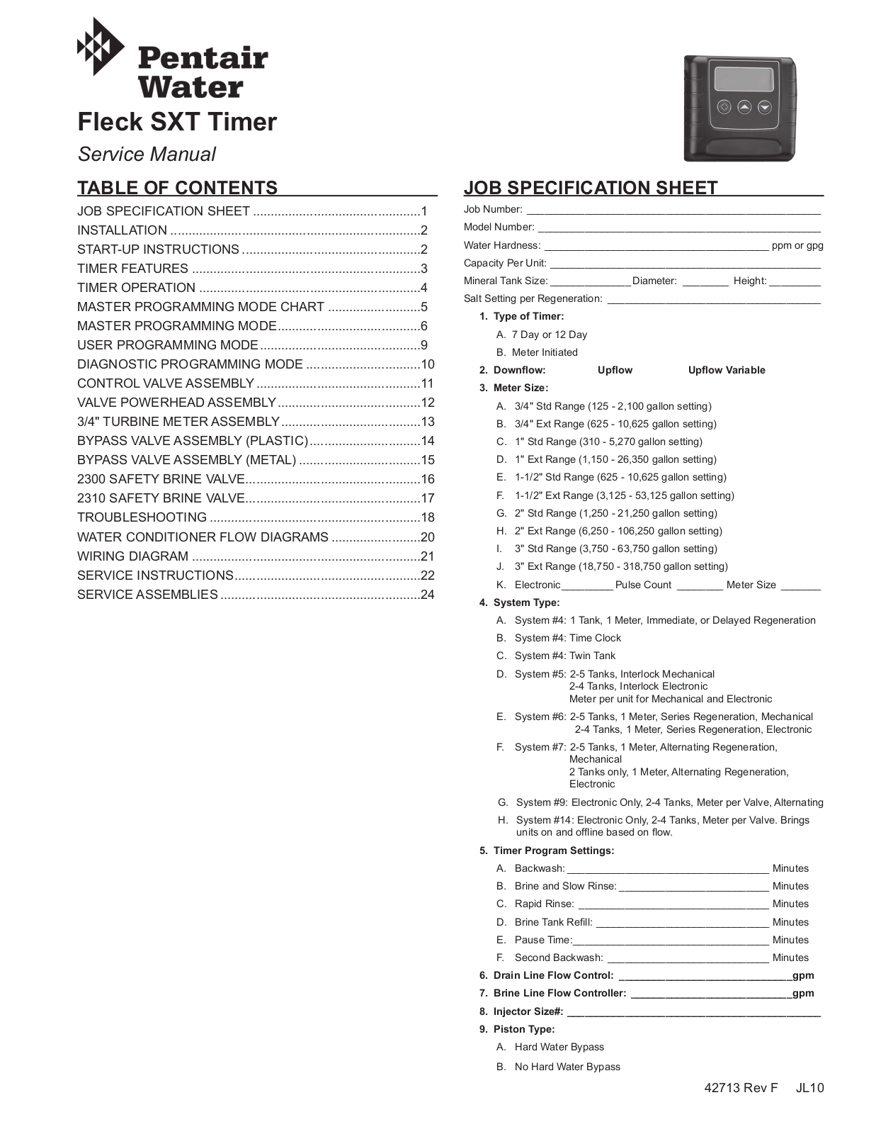 Hydrotech SXT Timer User Manual