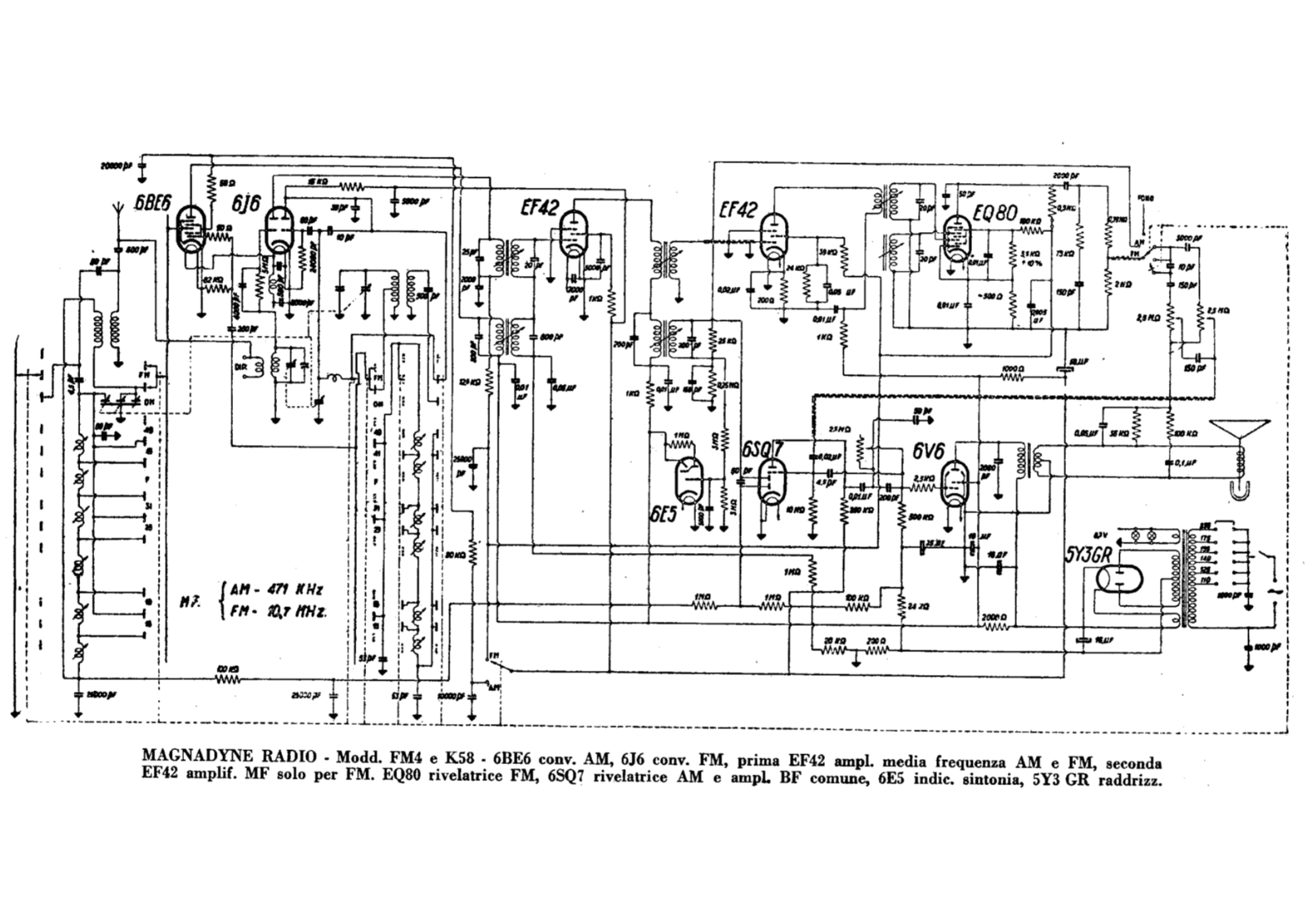 Magnadyne fm4, k58 schematic