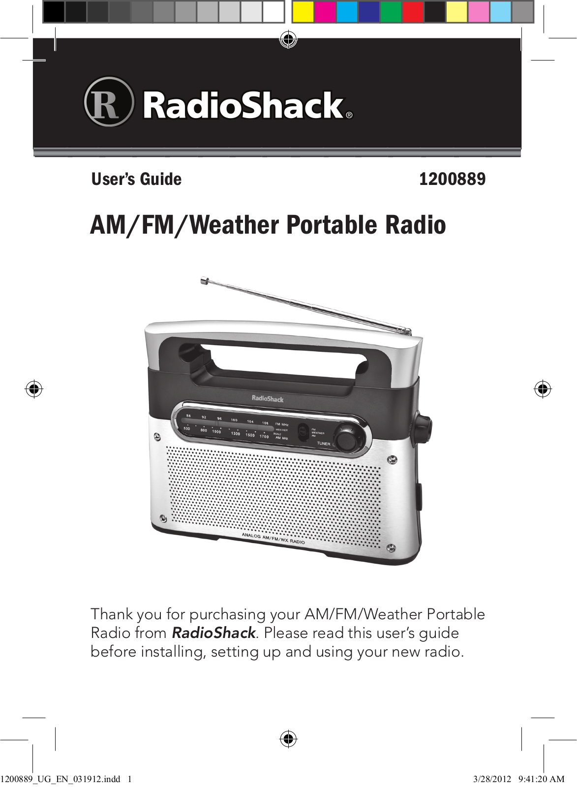 Radio Shack 12-889 User Manual