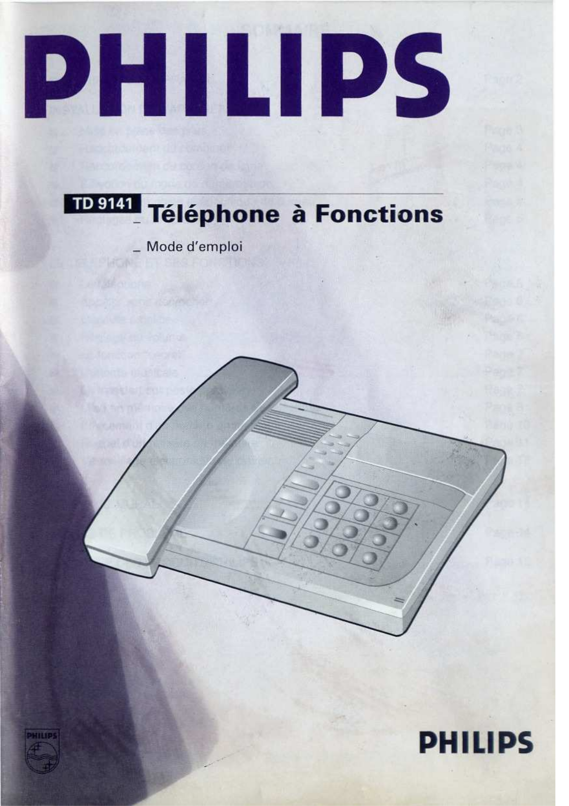 Philips TD9141 User Manual