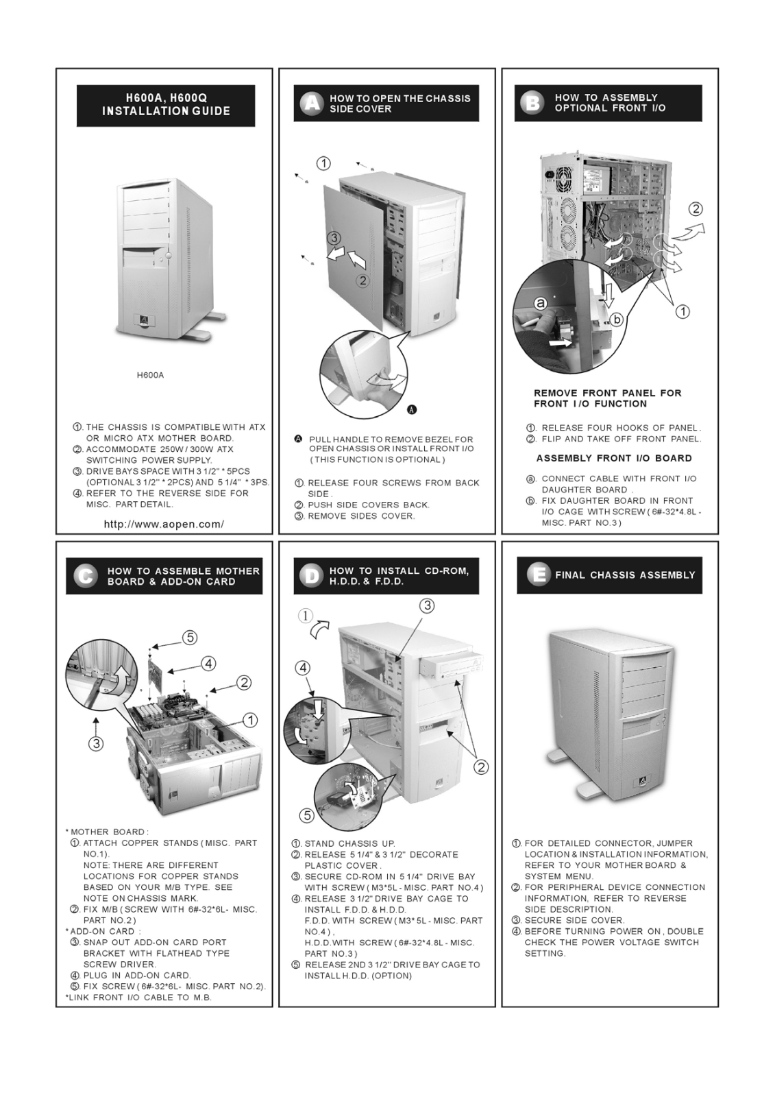 AOpen H600 User Manual