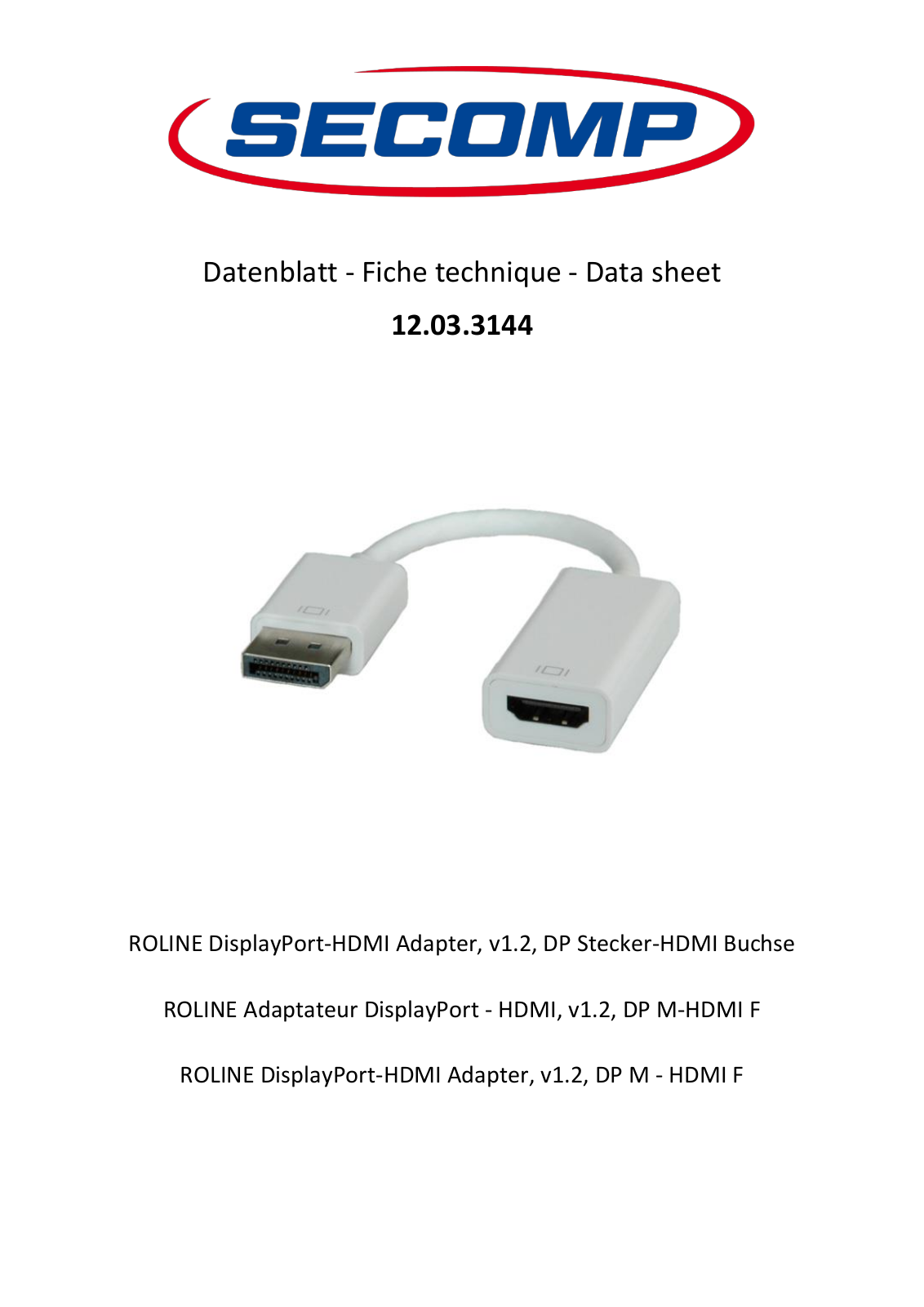 ROLINE 12033144 Datasheet - ManualMachine.com