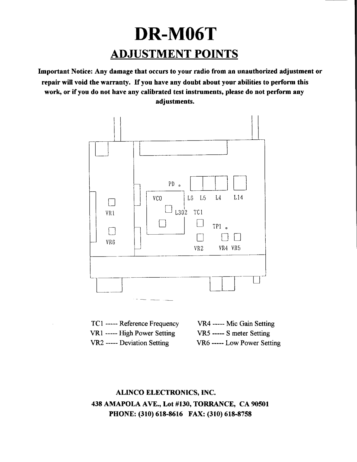 ADJ DR-M06 Service Manual