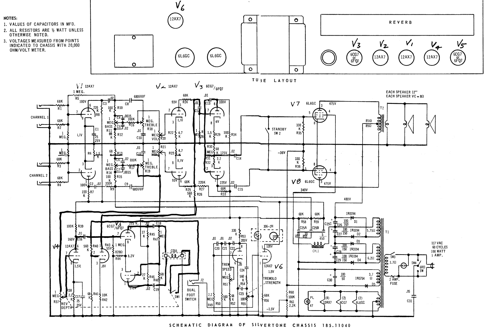 Silvertone 1484 schematic