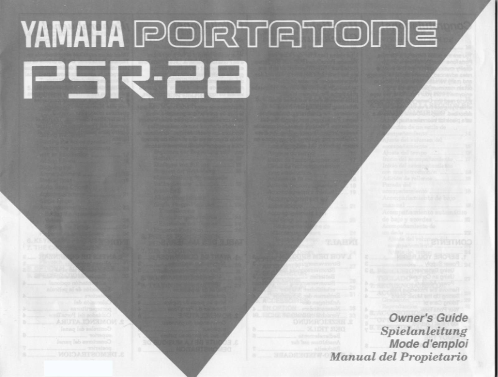 Yamaha PSR-28E, PSR-28 User Manual