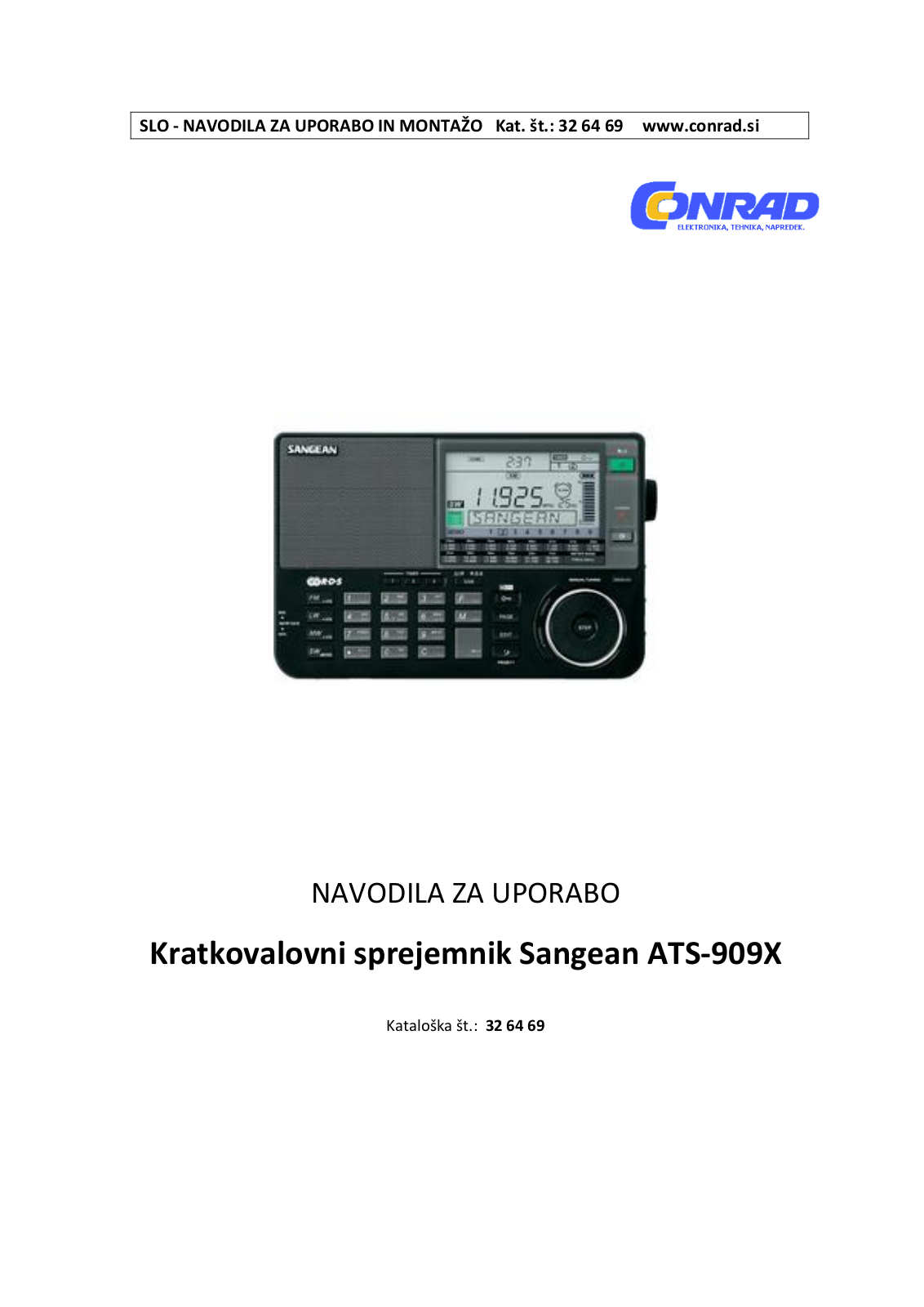 Sangean ATS-909X User manual