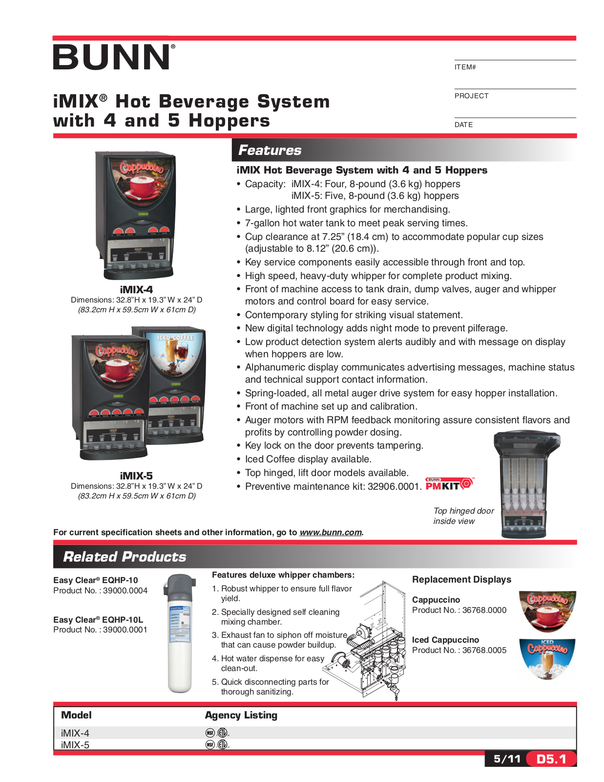 Bunn-O-Matic iMIX-4, iMIX-5 General Manual